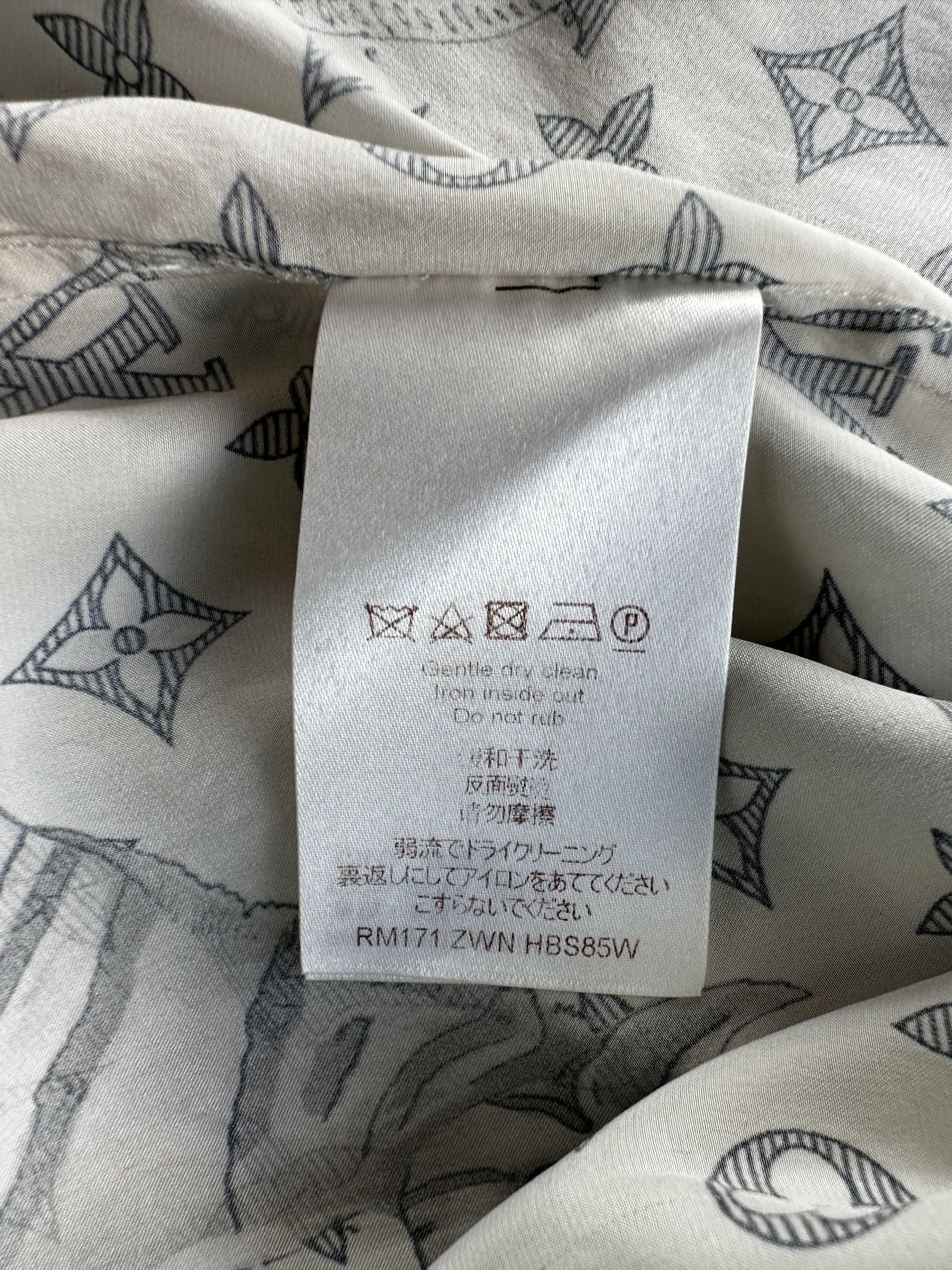 Louis Vuitton Louis Vuitton Chapman Brothers Cream Monogram Silk Shirt Size US XL / EU 56 / 4 - 4 Thumbnail