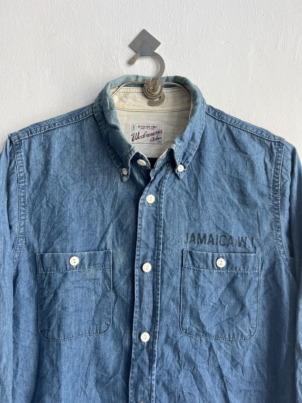 Wacko Maria FW14 Wacko Maria "Brighton Rockers" Marijuana Chambray Shirt Size US S / EU 44-46 / 1 - 4 Thumbnail