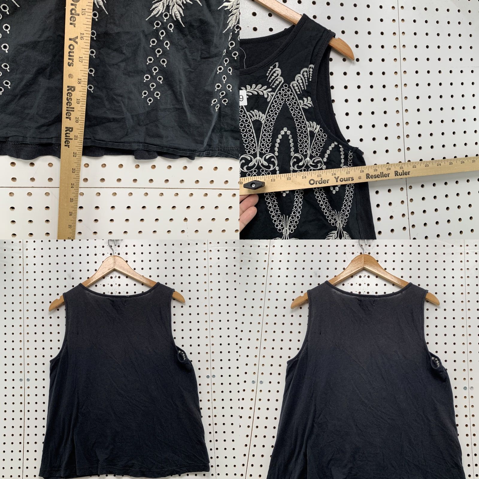 Madewell Madewell Embroidered Tank Top Womens Medium Black Sleeveless Cotton Casual Spring Summer Size M / US 6-8 / IT 42-44 - 8 Thumbnail