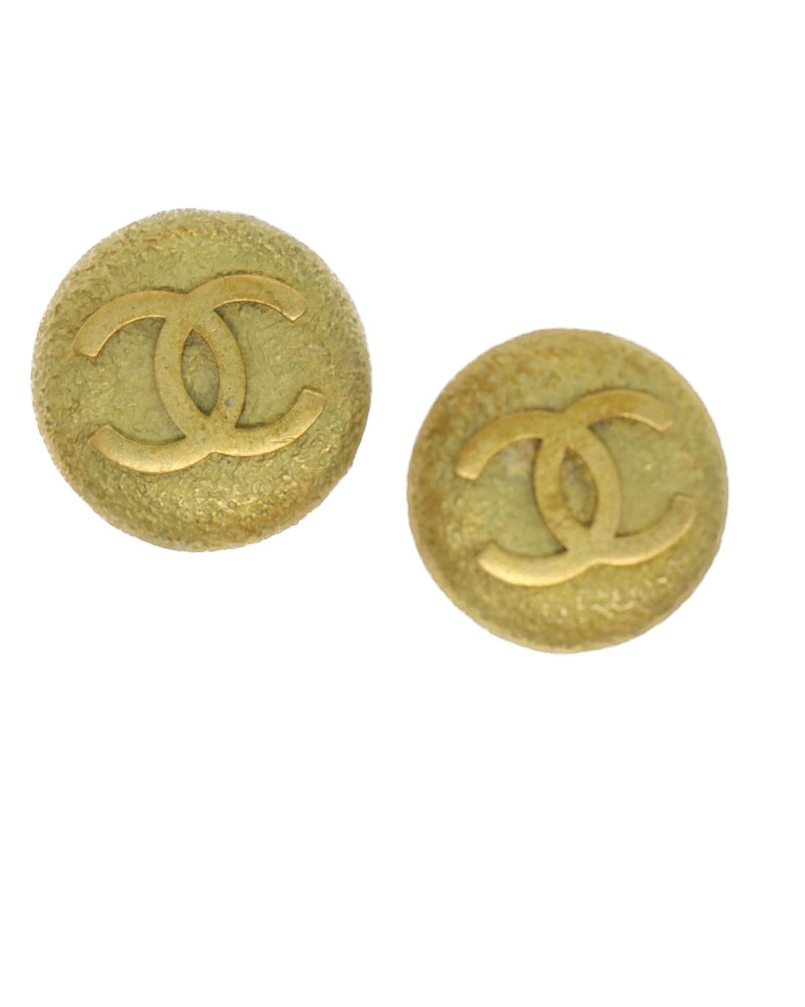 image of Chanel Gold Tone Metal Earrings, Women's