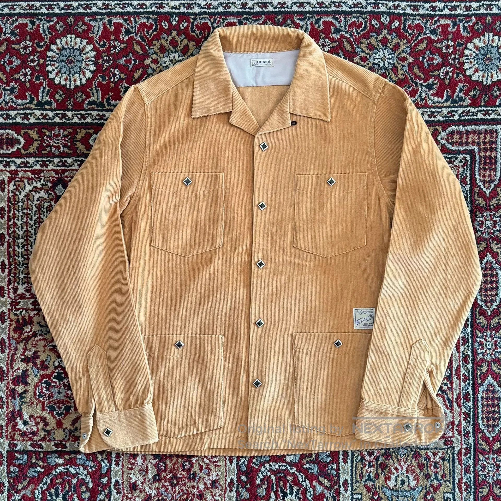 Vintage Belafonte Sunset Yellow Corduroy Western Shirt. Size US S / EU 44-46 / 1 - 1 Thumbnail