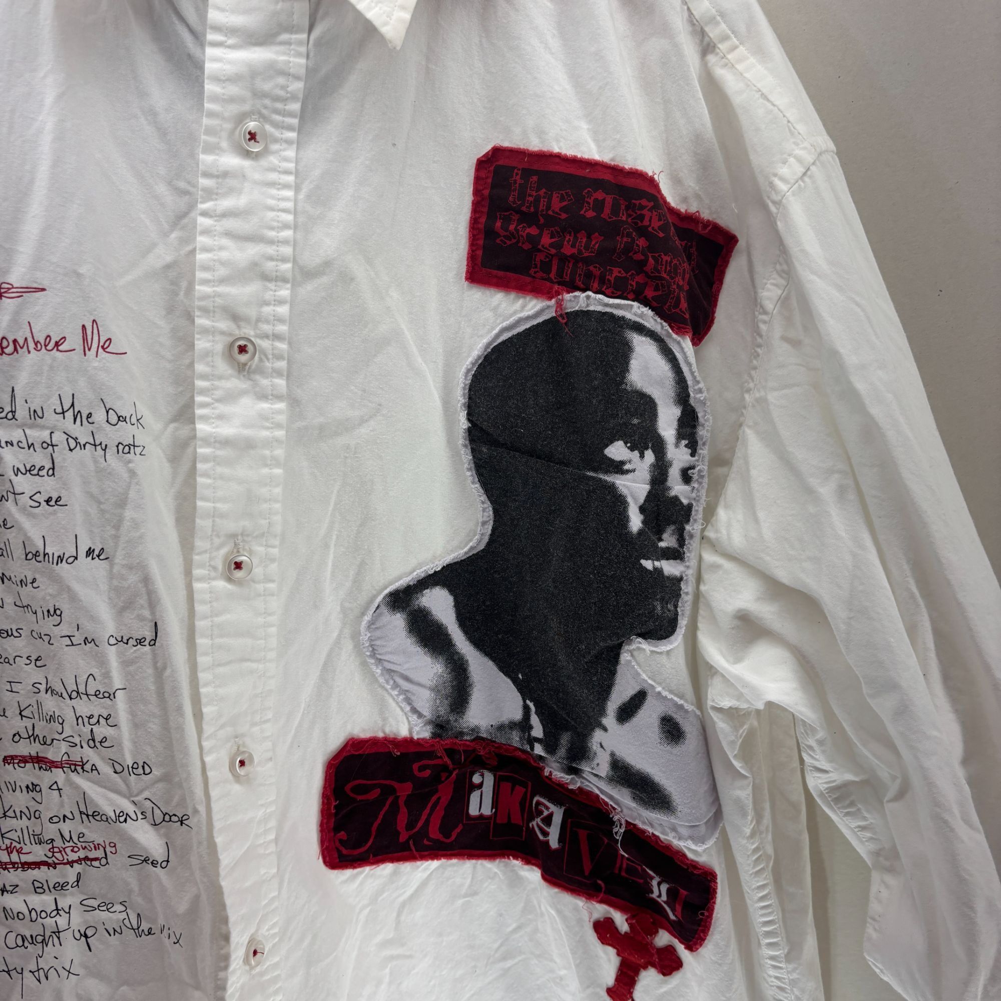 Makaveli TUPAC / MAKAVELI BRAND Vtg REMEMBER ME LYRICS French Cuff XL Size US XXL / EU 58 / 5 - 3 Thumbnail