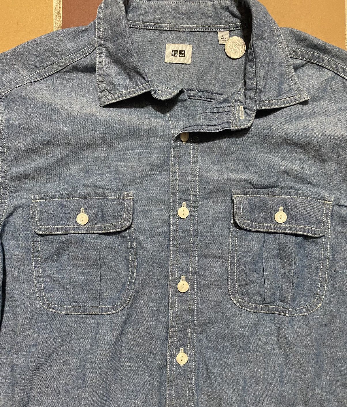 Uniqlo Uniqlo Denim Blue Shirt Size US L / EU 52-54 / 3 - 3 Thumbnail