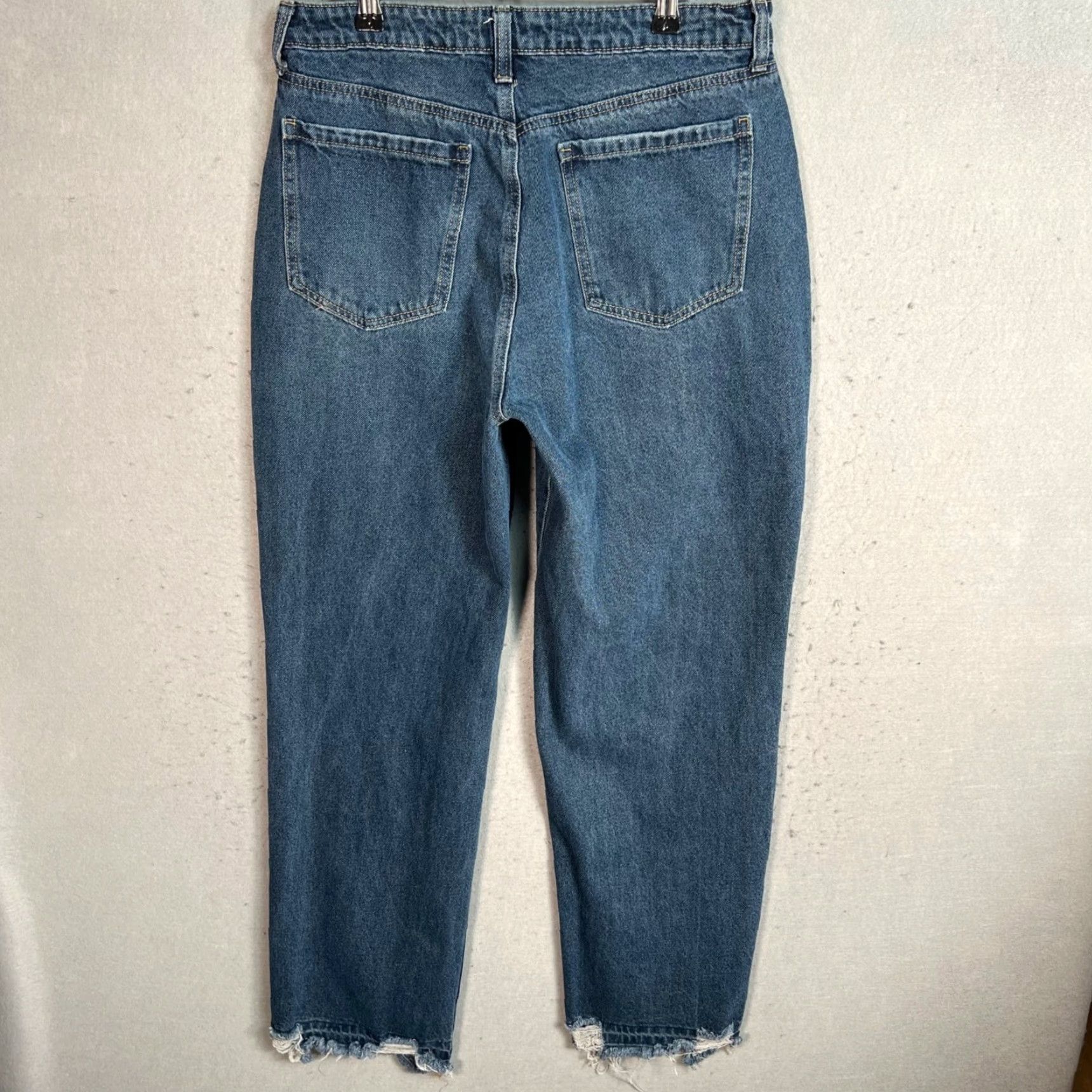 Vintage BP Womens Distressed Jeans Denim Straight Leg 31 Blue Mid-Rise Size 24" / US 00 / IT 34 - 2 Thumbnail