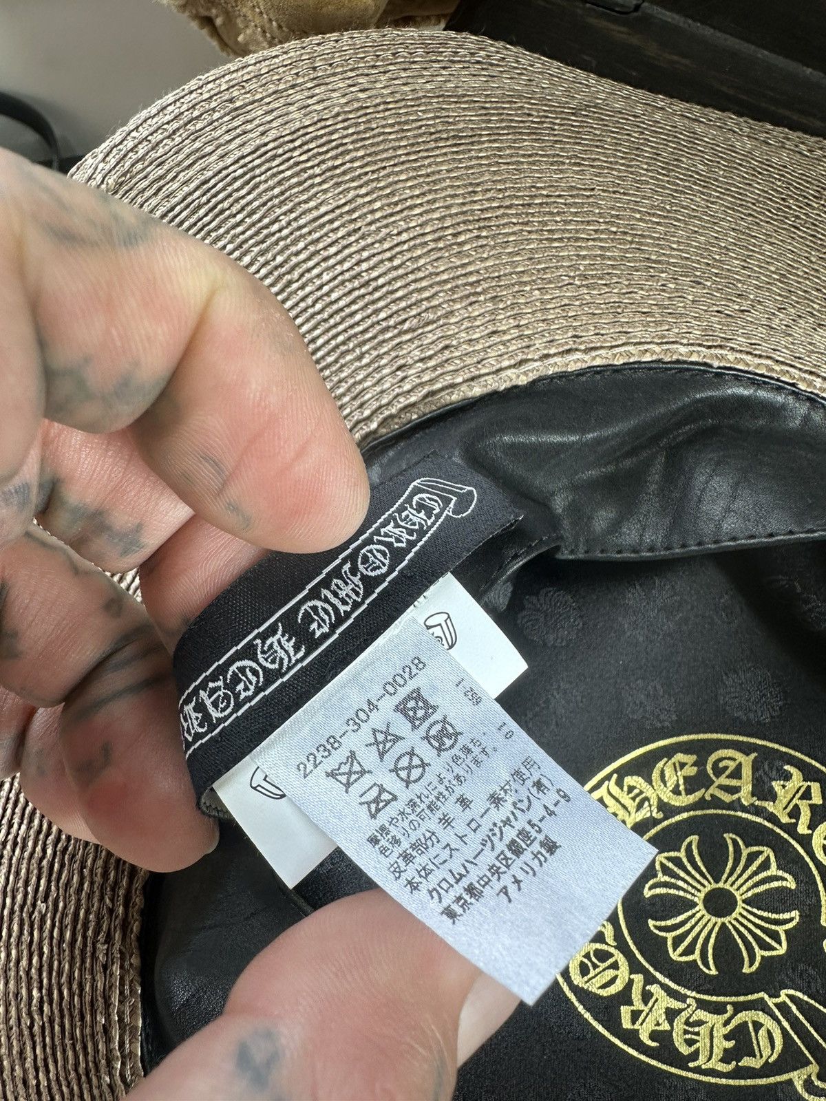 Chrome Hearts CHROME HEARTS ST TROPEZ STRAW LEATHER FEDORA HAT Size ONE SIZE - 10 Thumbnail