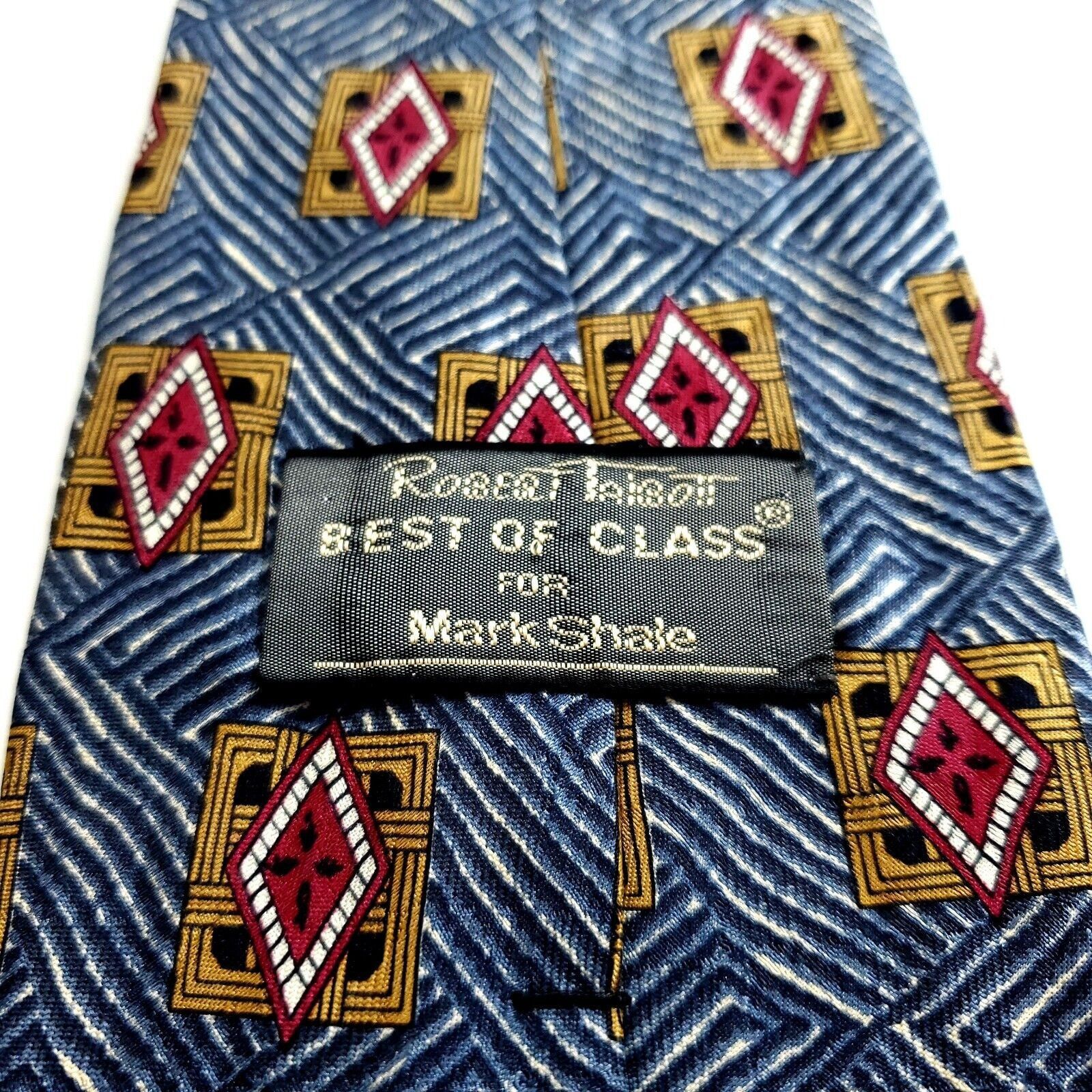 Robert Talbott Robert Talbott Best Of Class Mark Shale Blue Tan Abstract Sh Size ONE SIZE - 3 Thumbnail