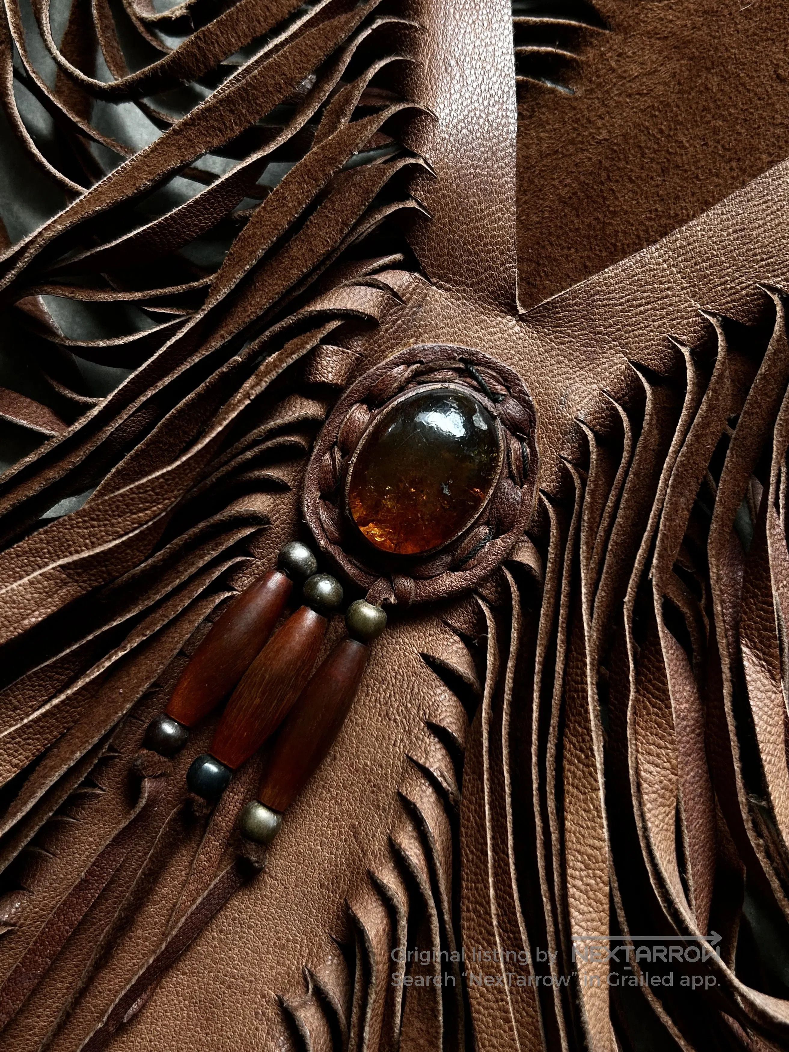 Share Spirit Homme SHARE SPIRIT Amber Hollow-Out Goat Leather Vest. Size US S / EU 44-46 / 1 - 2 Thumbnail