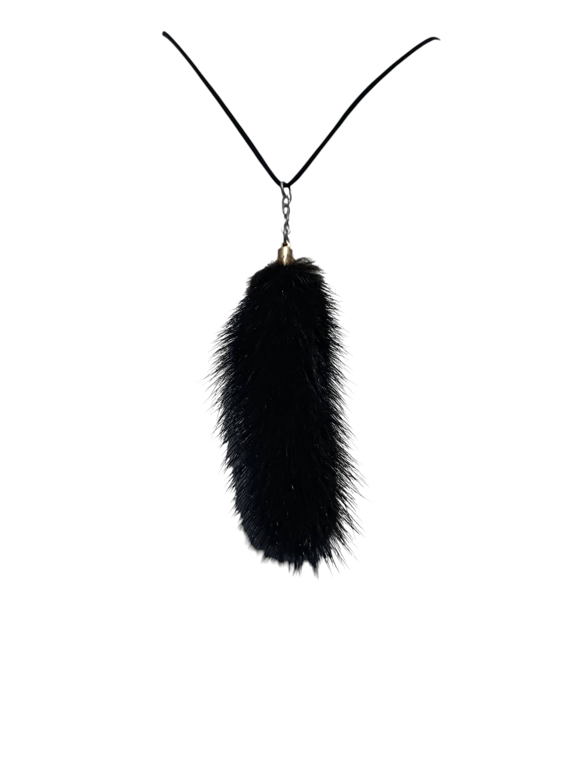 Other Fur Tail Mink Necklace Black Size ONE SIZE - 2 Thumbnail