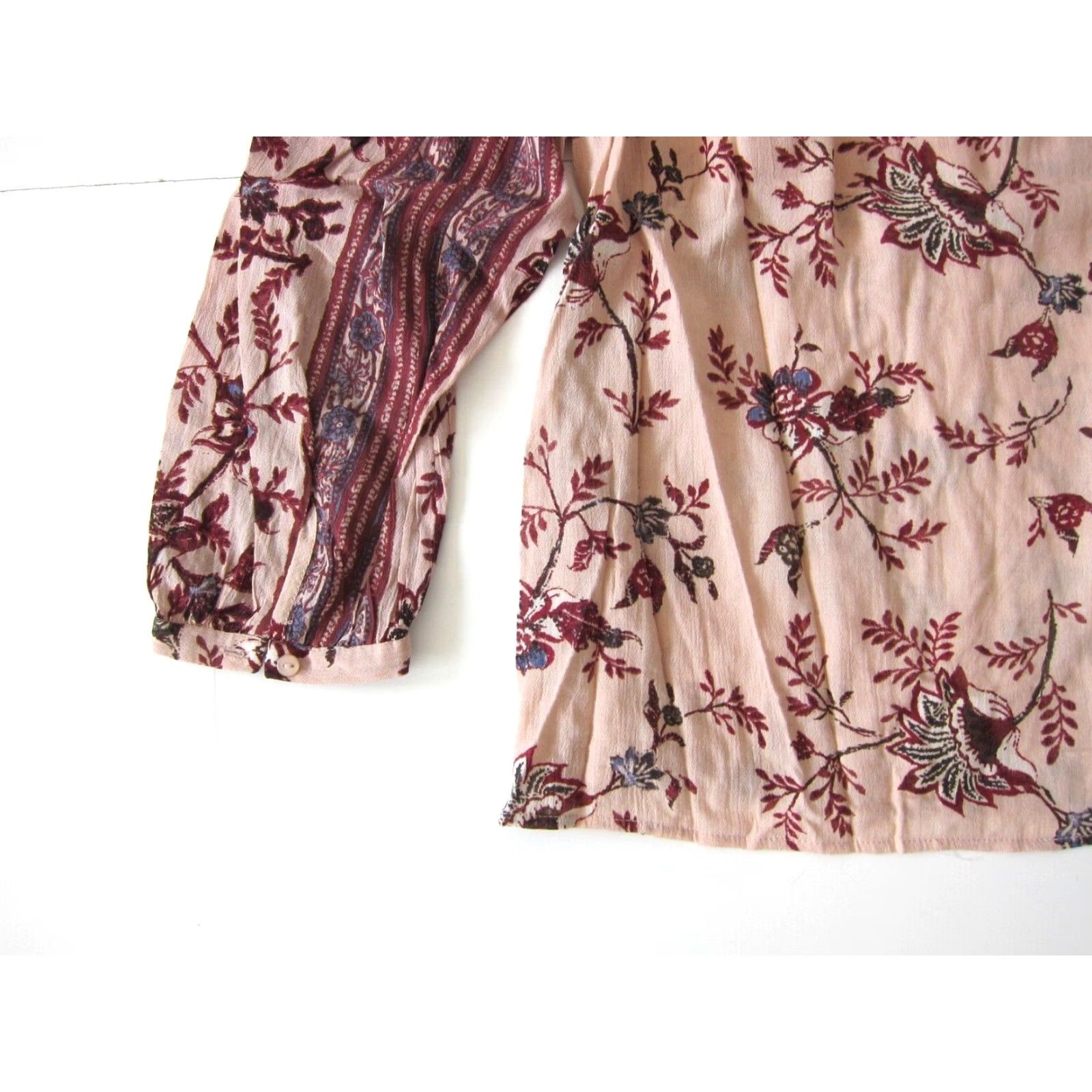 Lucky Brand Lucky Brand Blouse Long Sleeve Tunic Peasant Floral 100% Rayon Pink Large Women Size L / US 10 / IT 46 - 5 Thumbnail