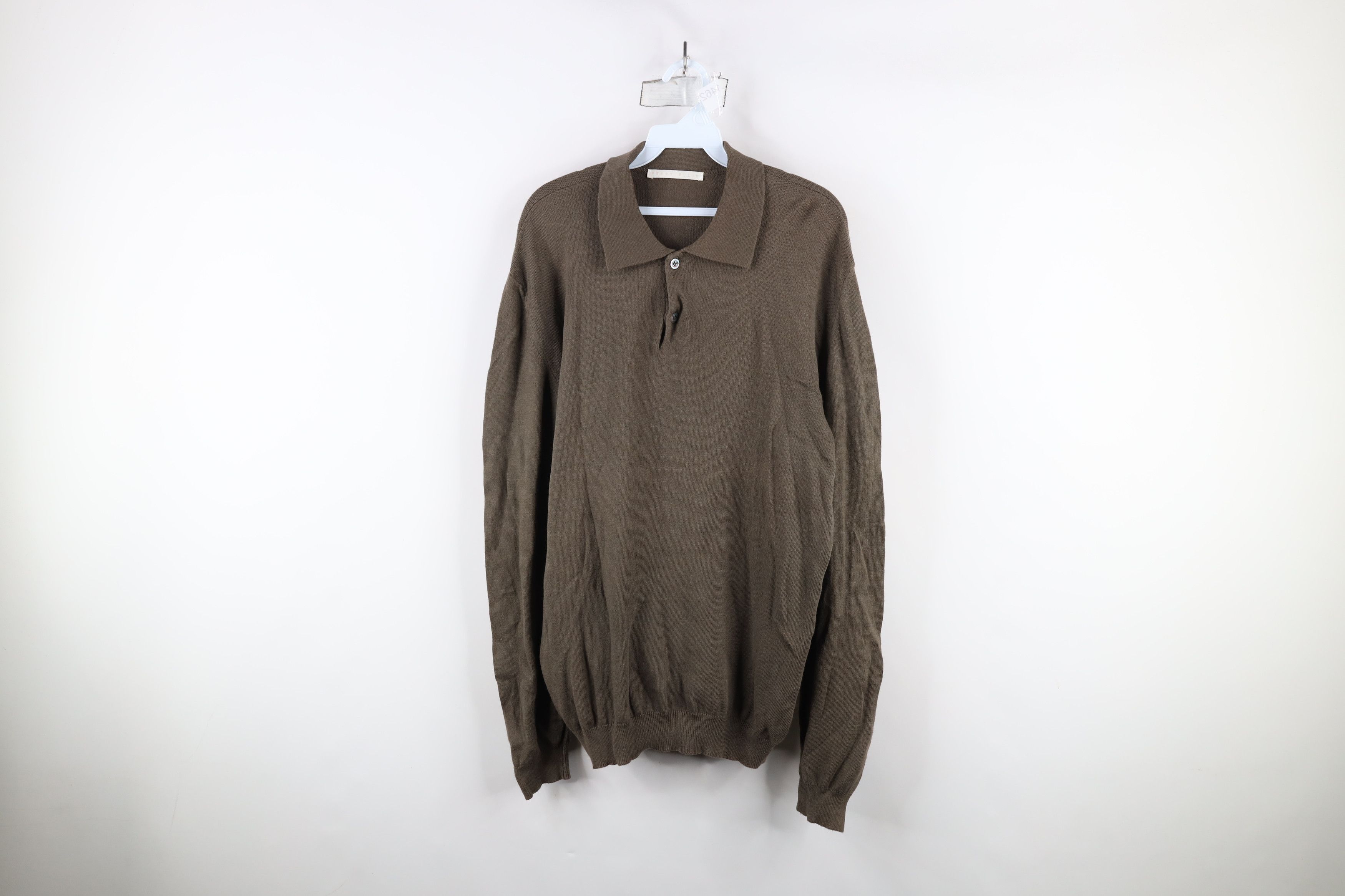 Vintage Vintage 90s Streetwear Knit Collared Pullover Polo Brown Size US XL / EU 56 / 4 - 1 Thumbnail