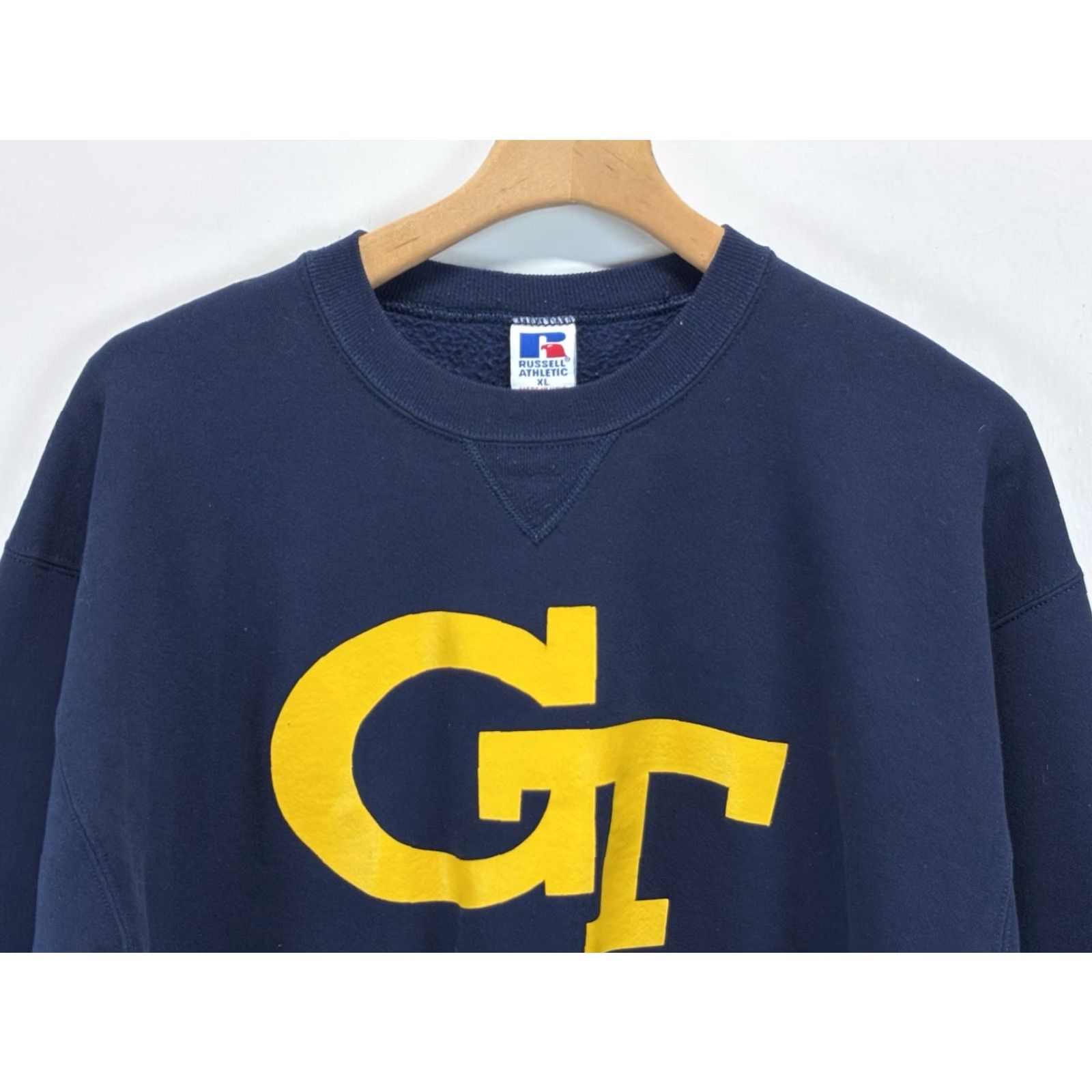X-LARGE VINTAGE Russell Georgia Tech Baseball Sweatshirt Mens XL Navy 90s Graphic Print Pullover Casual Size US XL / EU 56 / 4 - 2 Thumbnail