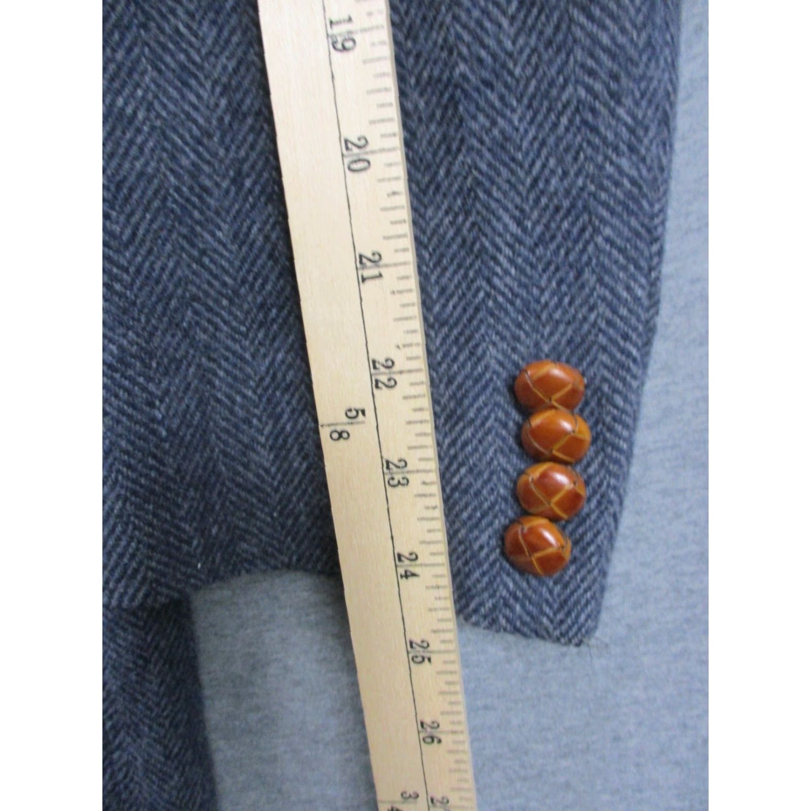 Pendleton Pendleton Blazer Sport Coat Jacket 42 Blue Gray Wool Herringbone Tweed Notch Long Single-Breasted Mens Vintage 42 Big & Tall Size 42R - 5 Thumbnail