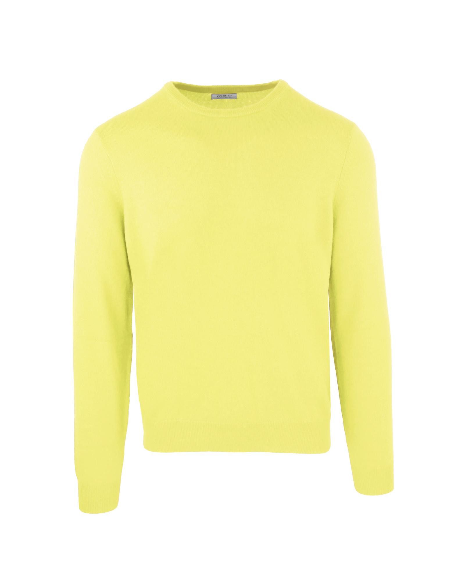 image of Malo Wool Cashmere Round Neck Sweater in Yellow, Men's (Size 2XL)