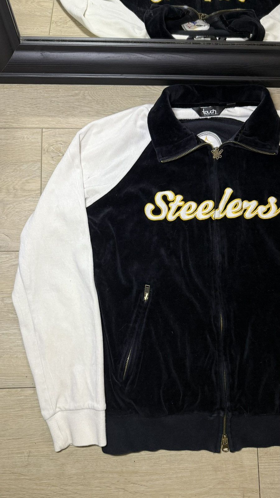 Starter Vintage 1990s Pittsburgh Steelers Velvet Embroidered Track Size L / US 10 / IT 46 - 4 Thumbnail