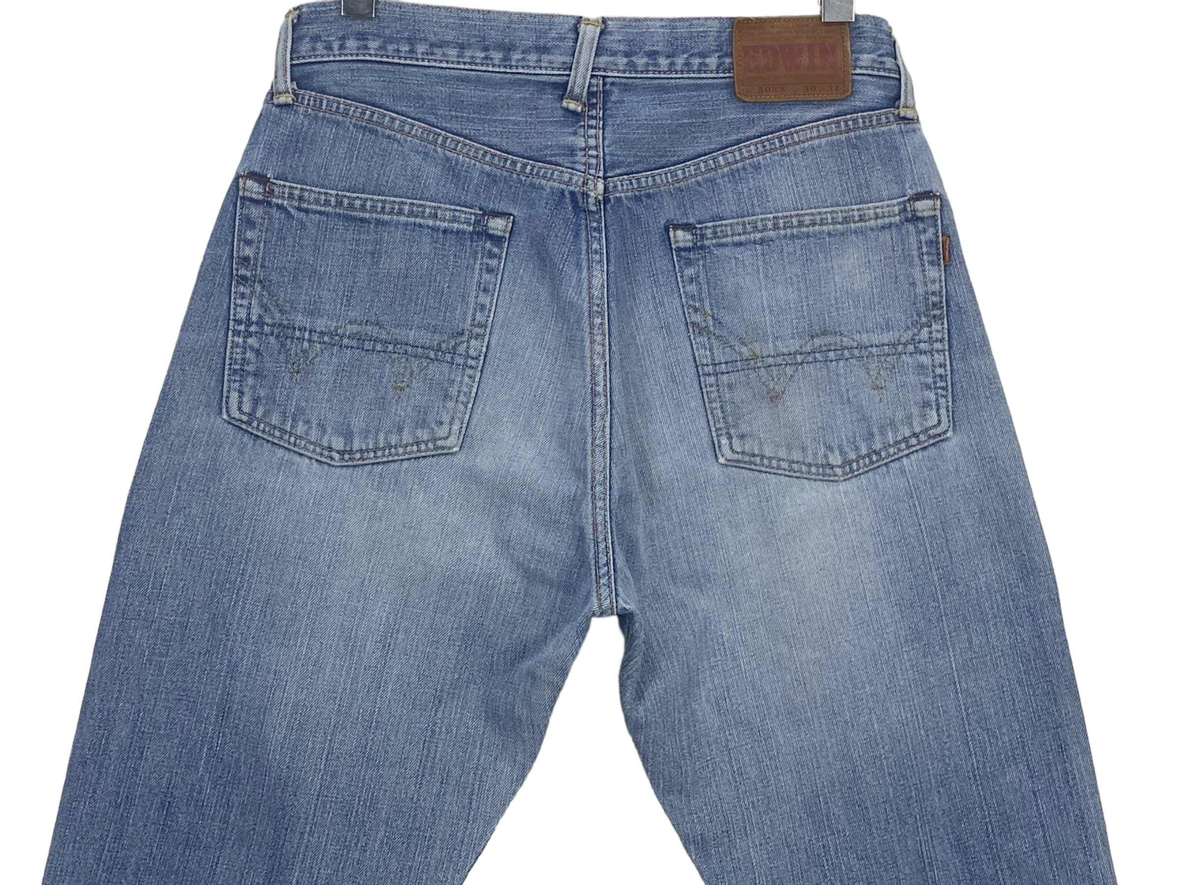 Edwin × Vintage Edwin Selvedge Denim Japanese Distressed Pants Japan Made Size US 30 / EU 46 - 6 Thumbnail
