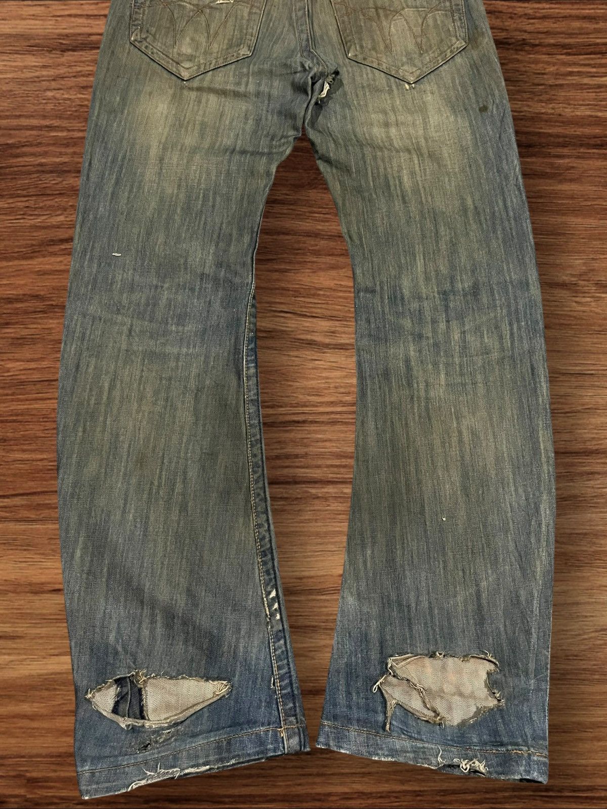 If Six Was Nine × Japanese Brand × Le Grande Bleu (L.G.B.) Japan Tough Jeans Smith Military Double Knee Distressed Jean Size US 32 / EU 48 - 13 Thumbnail