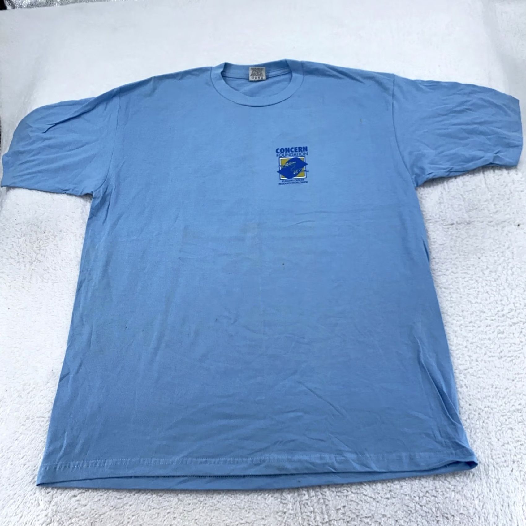 Vintage Concern Foundation Block Party Shirt Mens XL Cancer Research 2008 Charity Tee Blue Graphic Print Short Sleeve Crew Neck Cotton Vintage: No Size US XL / EU 56 / 4 - 3 Thumbnail