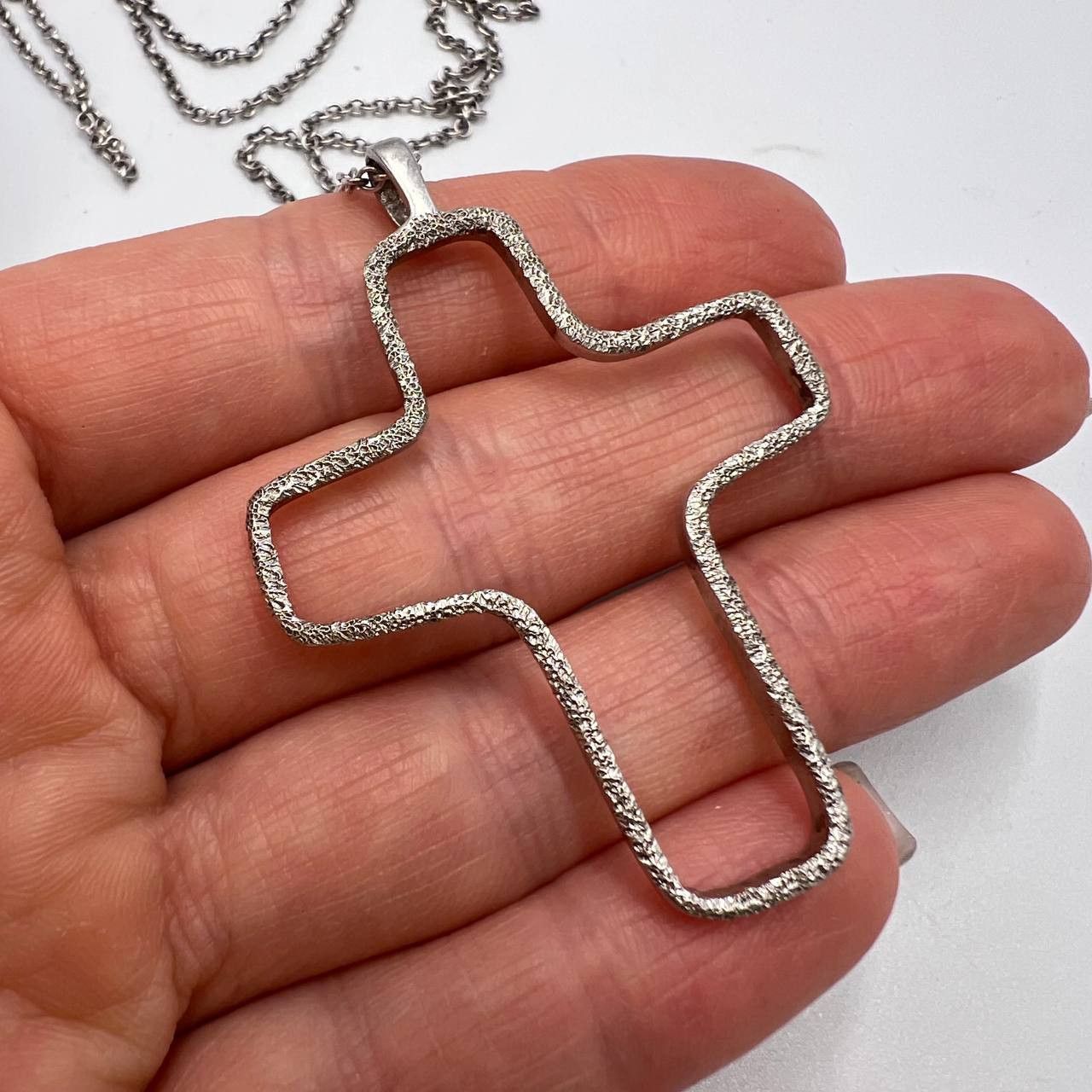 Vintage Vintage Silver 875 Chain Necklace & Pendant Silver Cross Size ONE SIZE - 7 Thumbnail