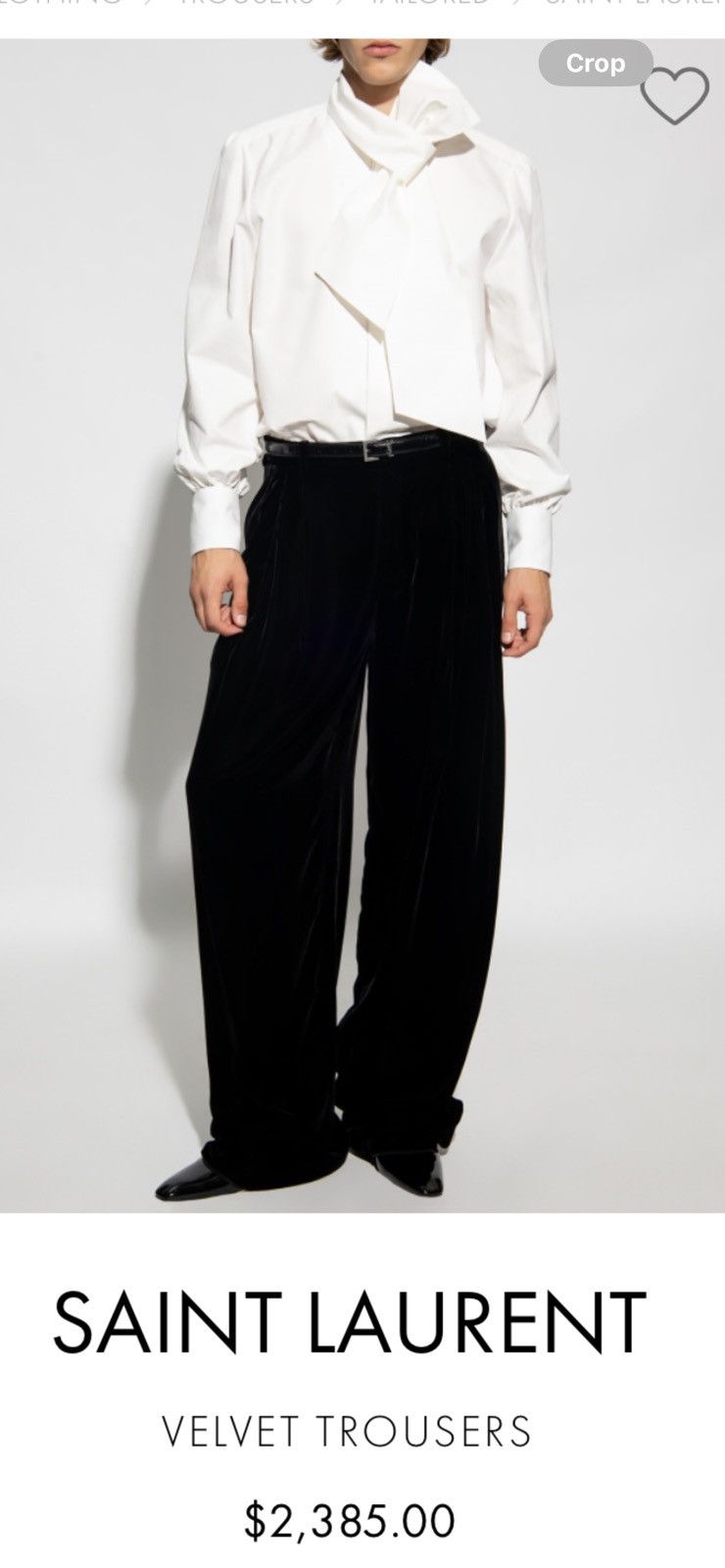 Saint Laurent Paris Saint Laurent wide leg velvet pants. 48/32. $2890 Size US 32 / EU 48 - 1 Thumbnail