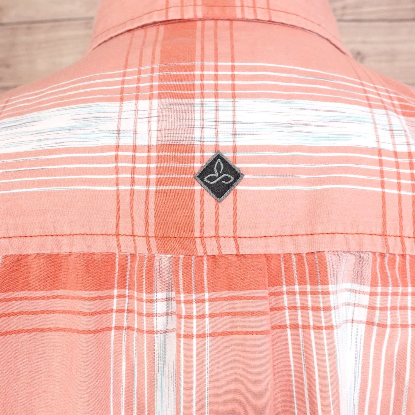 Prana Prana Shirt Mens Medium Orange Plaid Short Sleeve Button Front Casual Outdoor Size US M / EU 48-50 / 2 - 6 Thumbnail
