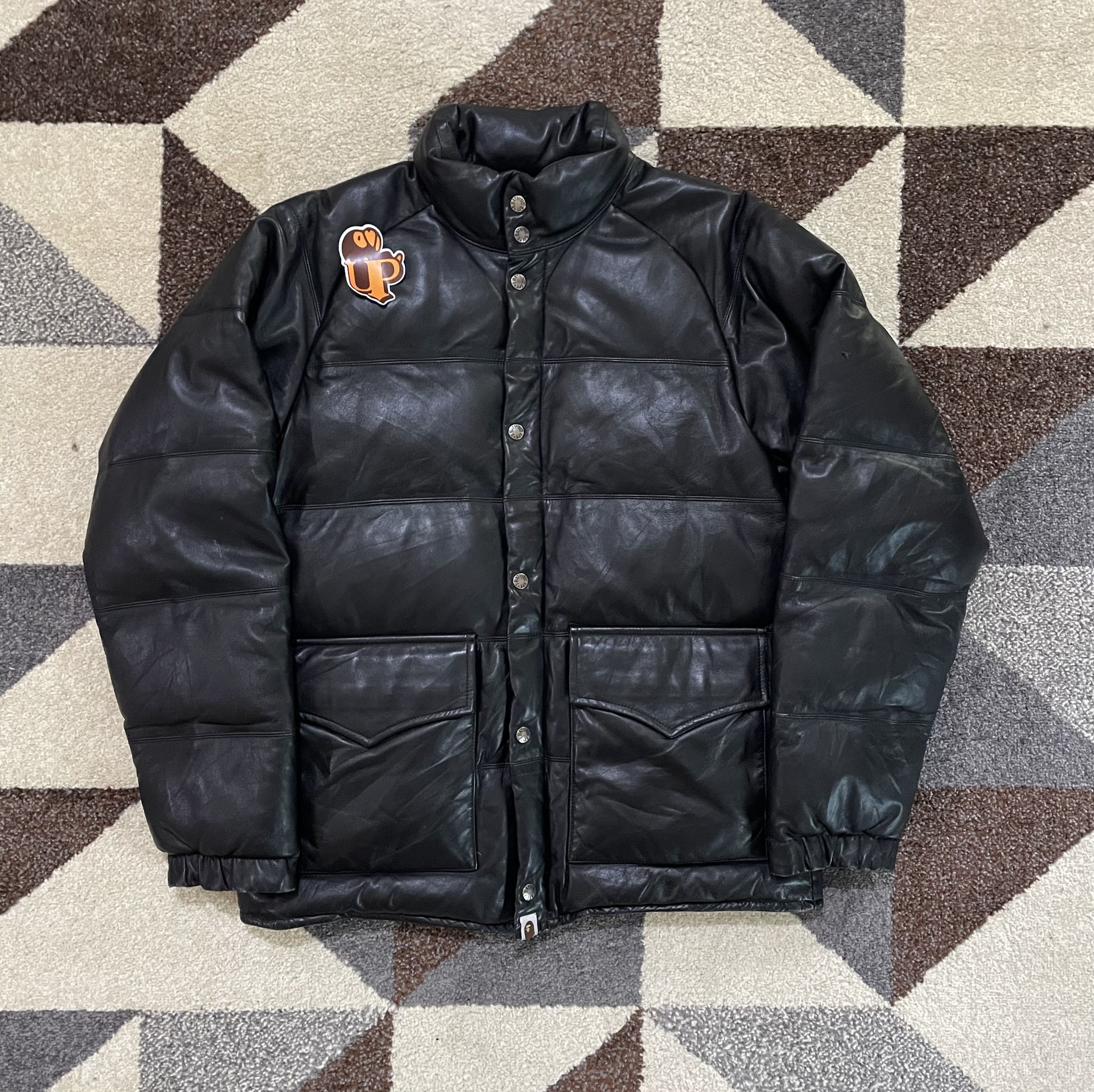 Bape 00’s Vintage Bape Sheepskin Leather Puffer Down Jacket Size US M / EU 48-50 / 2 - 1 Thumbnail