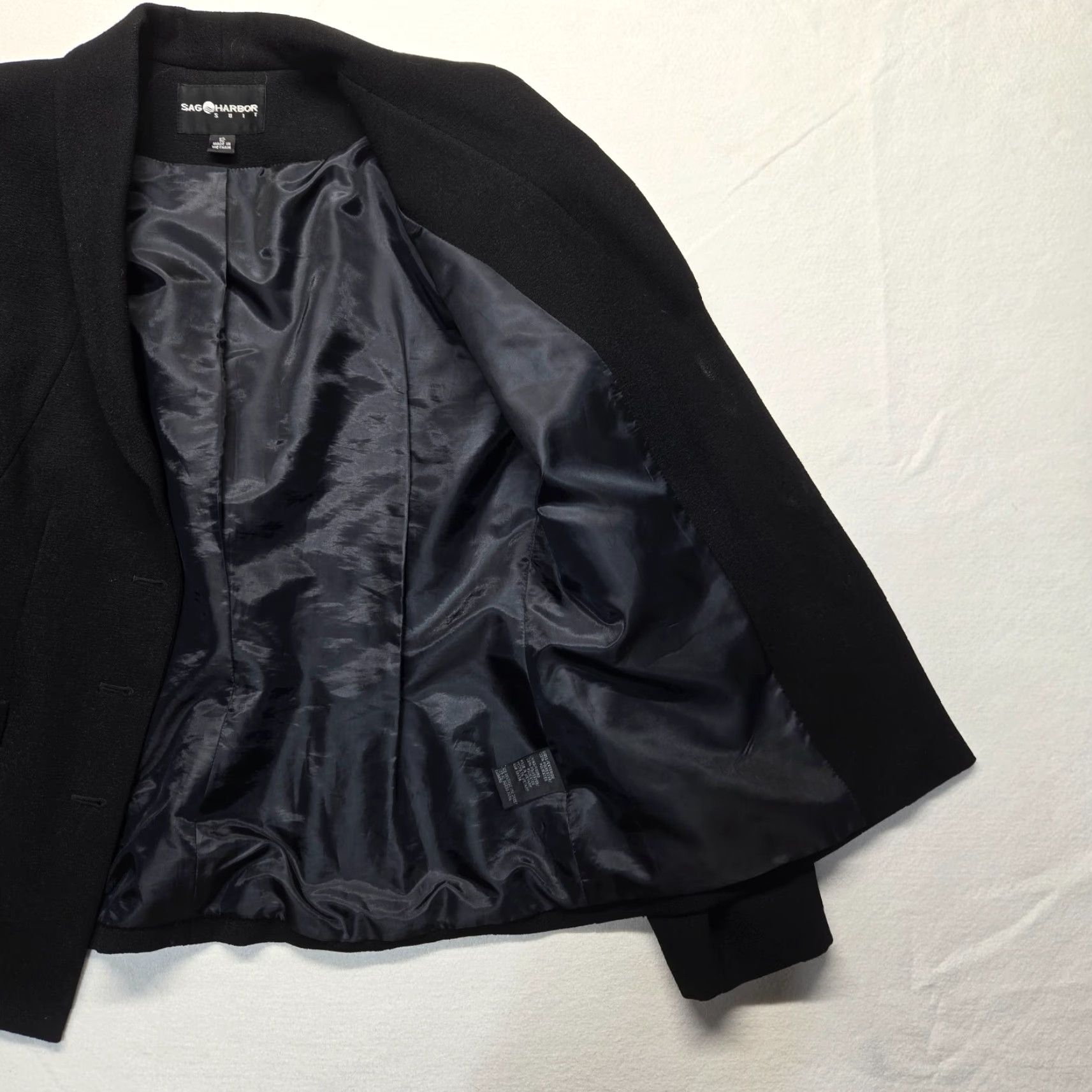 Vintage Sag Harbor Blazer Adult Women's Size 12 Black Pockets Button Up Jacket Size XL / US 12-14 / IT 48-50 - 2 Thumbnail