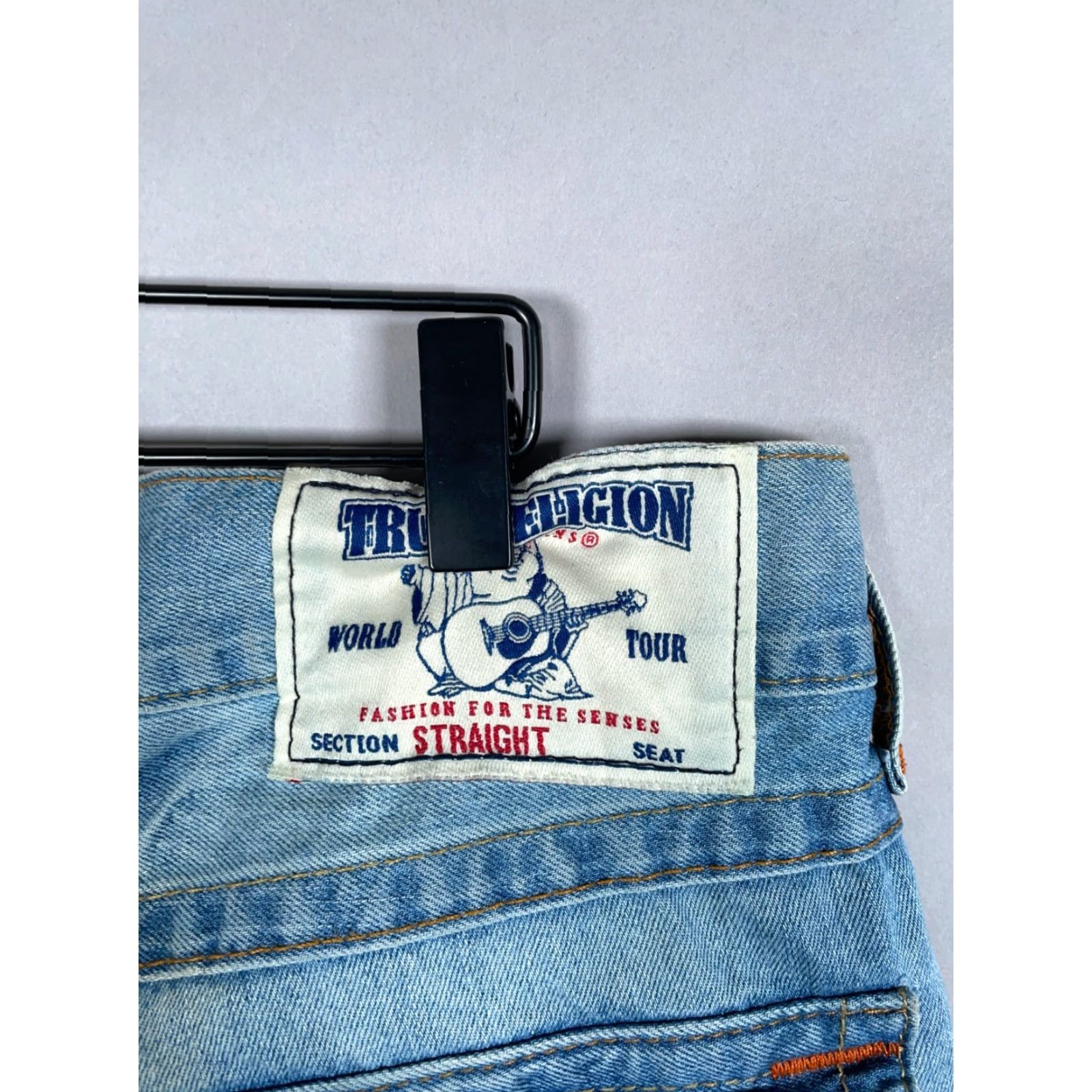 True Religion VINTAGE True Religion Men's Jeans 36 Light Wash Blue Straight Fit 90s Rock Style Denim Size US 36 / EU 52 - 3 Thumbnail