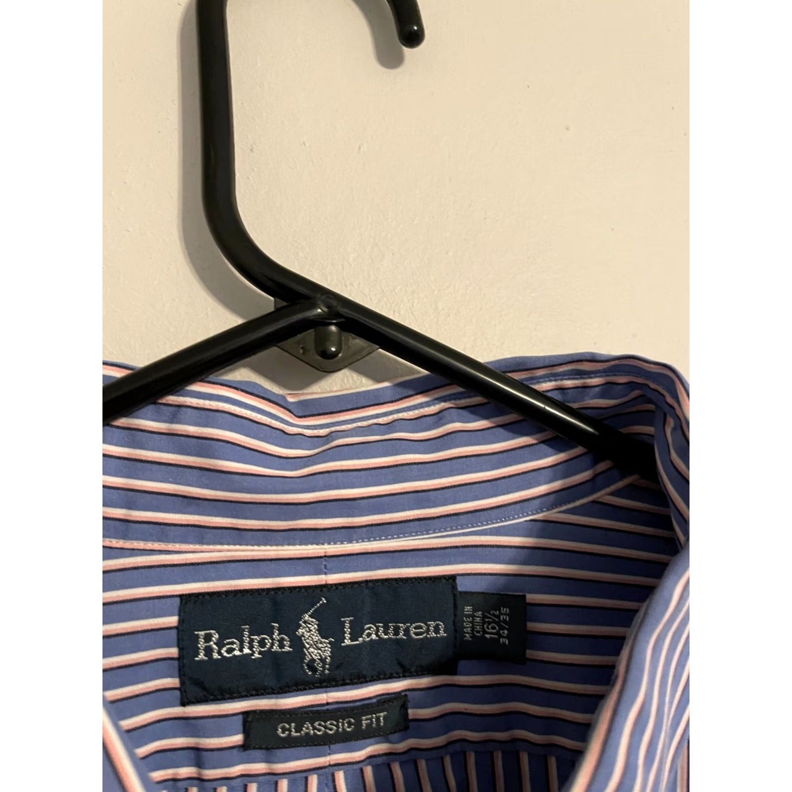 Polo Ralph Lauren Polo Ralph Lauren Classic Fit Blue Striped L/S Button Up Shirt Men's 16.5 34/35 Size US XL / EU 56 / 4 - 4 Thumbnail