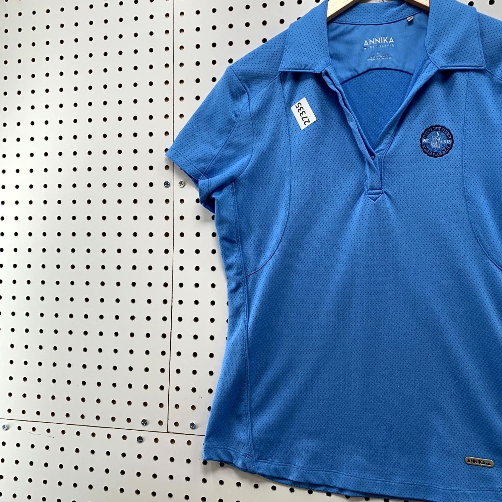 Vintage ANNIKA Polo Shirt Blue V Neck Small Womens Shirt Size S / US 4 / IT 40 - 3 Thumbnail