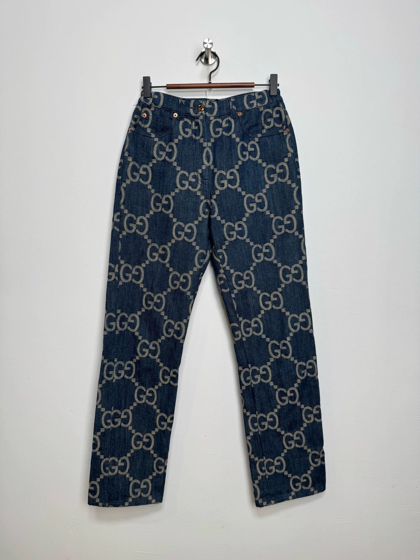 Gucci Gucci GG full logo denim jeans 27 Size 27" / US 4 / IT 40 - 1 Thumbnail