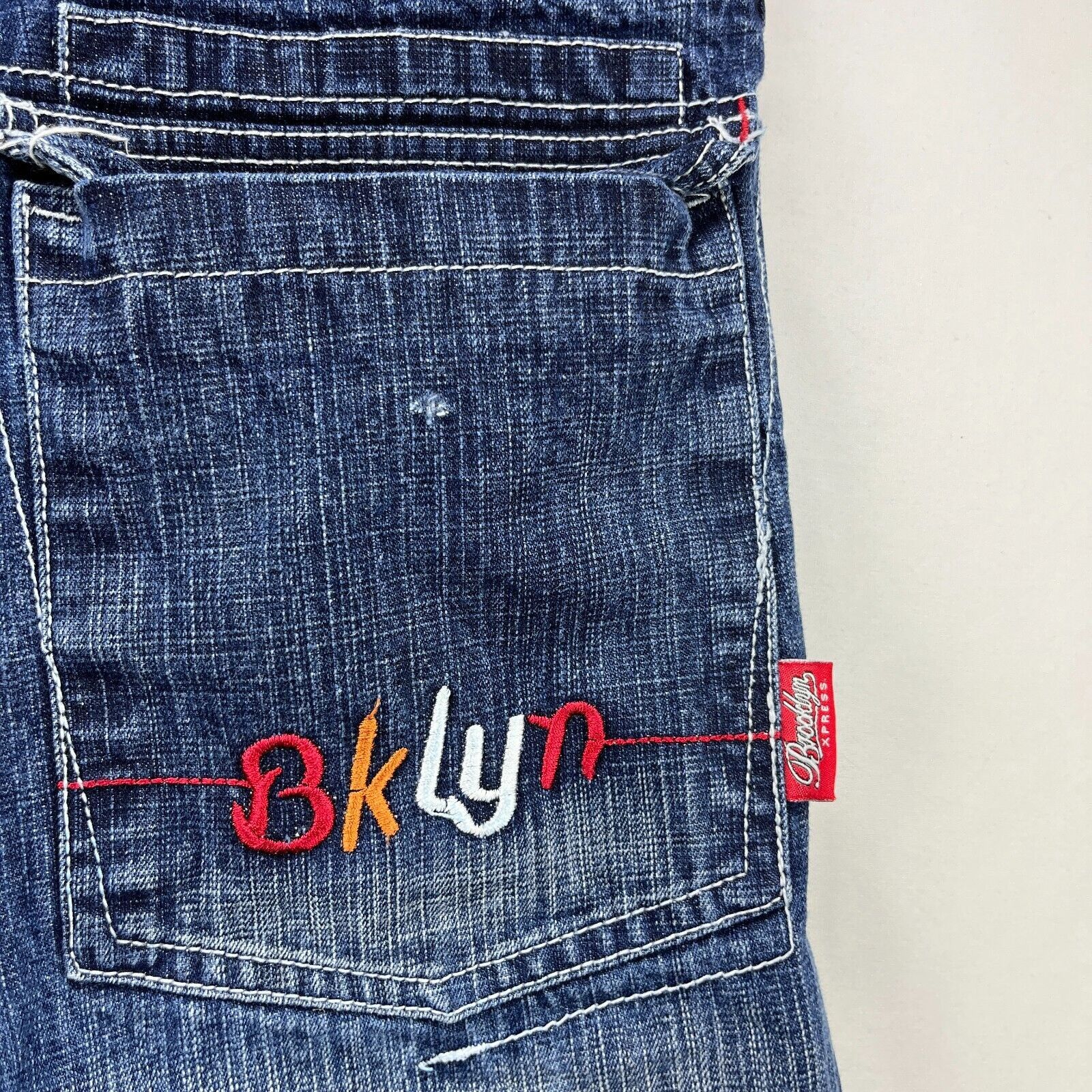 Vintage Vintage Y2K Brooklyn Express Baggy Shorts 34 BRKLYN Jorts Size US 34 / EU 50 - 3 Thumbnail