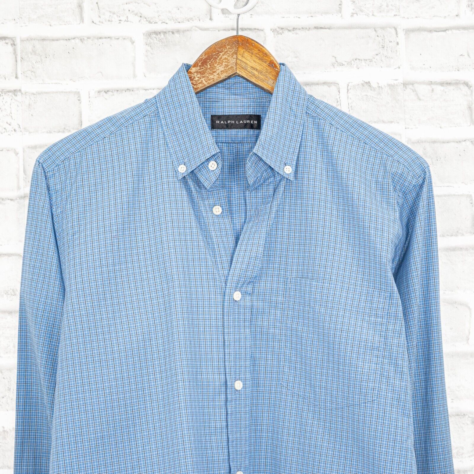 Ralph Lauren Black Label Ralph Lauren Black Label Button Down Shirt in Blue grid Size US M / EU 48-50 / 2 - 7 Thumbnail