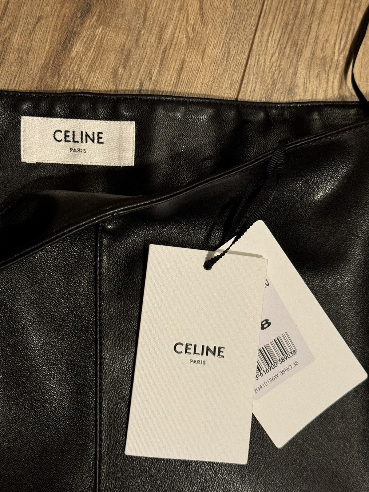 Celine Celine black leather pants, 8 Triomphe gold buttons, size M Size 27" / US 4 / IT 40 - 3 Thumbnail