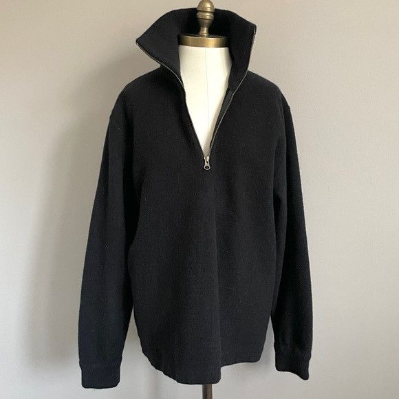 Other Black Merino Wool Half Zip Sweater - Medium, made in NZ 🇳🇿 Size US M / EU 48-50 / 2 - 2 Thumbnail