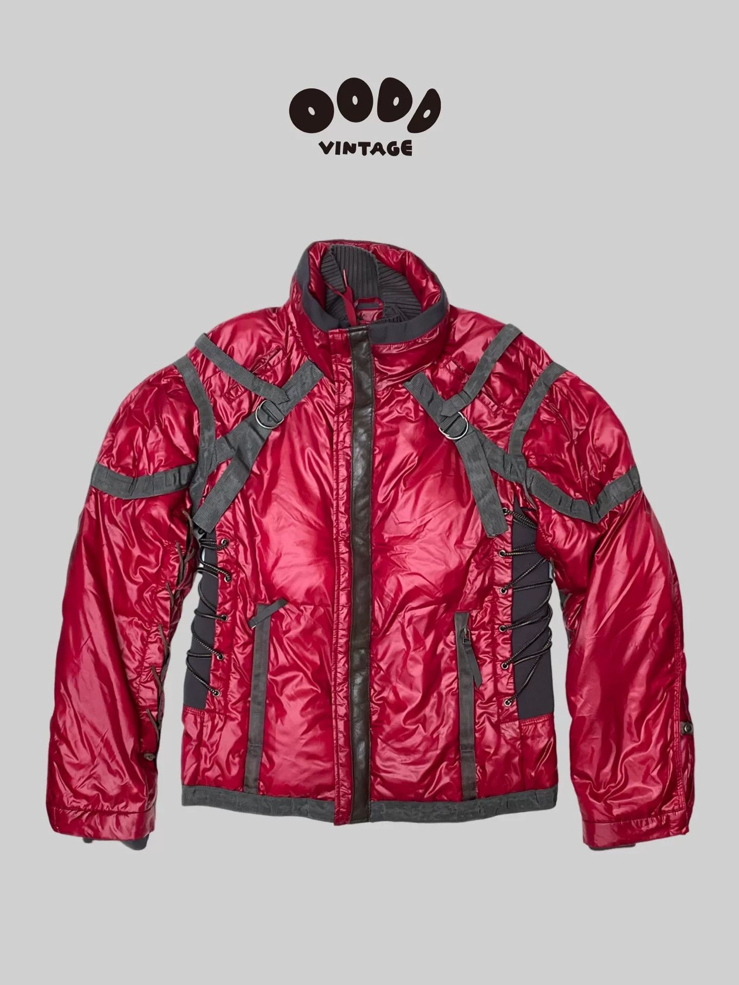 Marithe + Francois Girbaud AKIRA Style Red Nylon Puffer Jacket Size US M / EU 48-50 / 2 - 1 Thumbnail