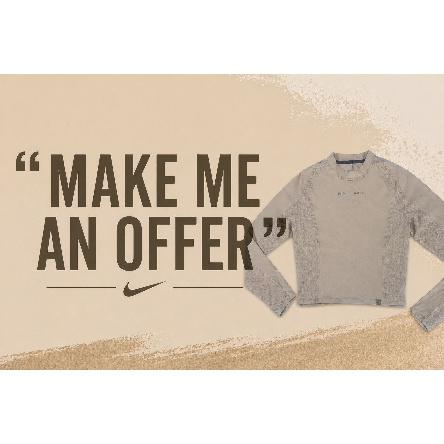 Nike Nike Trail Women's Beige Dri-FIT Cropped Long Sleeve Medium Size M / US 6-8 / IT 42-44 - 10 Thumbnail