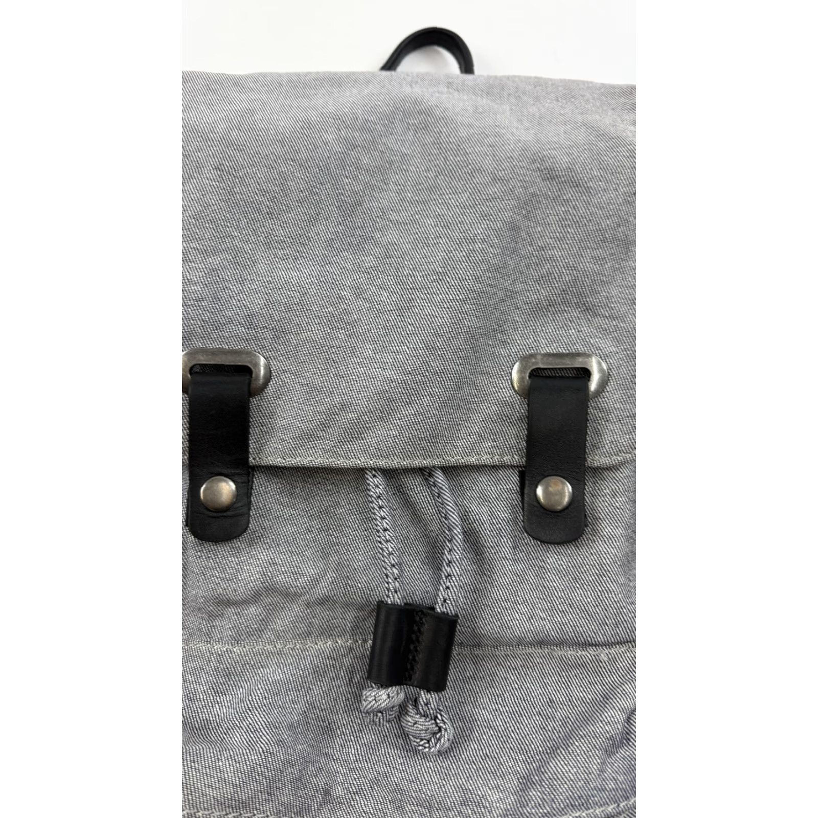 Everlane Everlane Backpack Mens Gray Cotton Drawstring Flap Pocket Casual Canvas Bag Size ONE SIZE - 3 Thumbnail