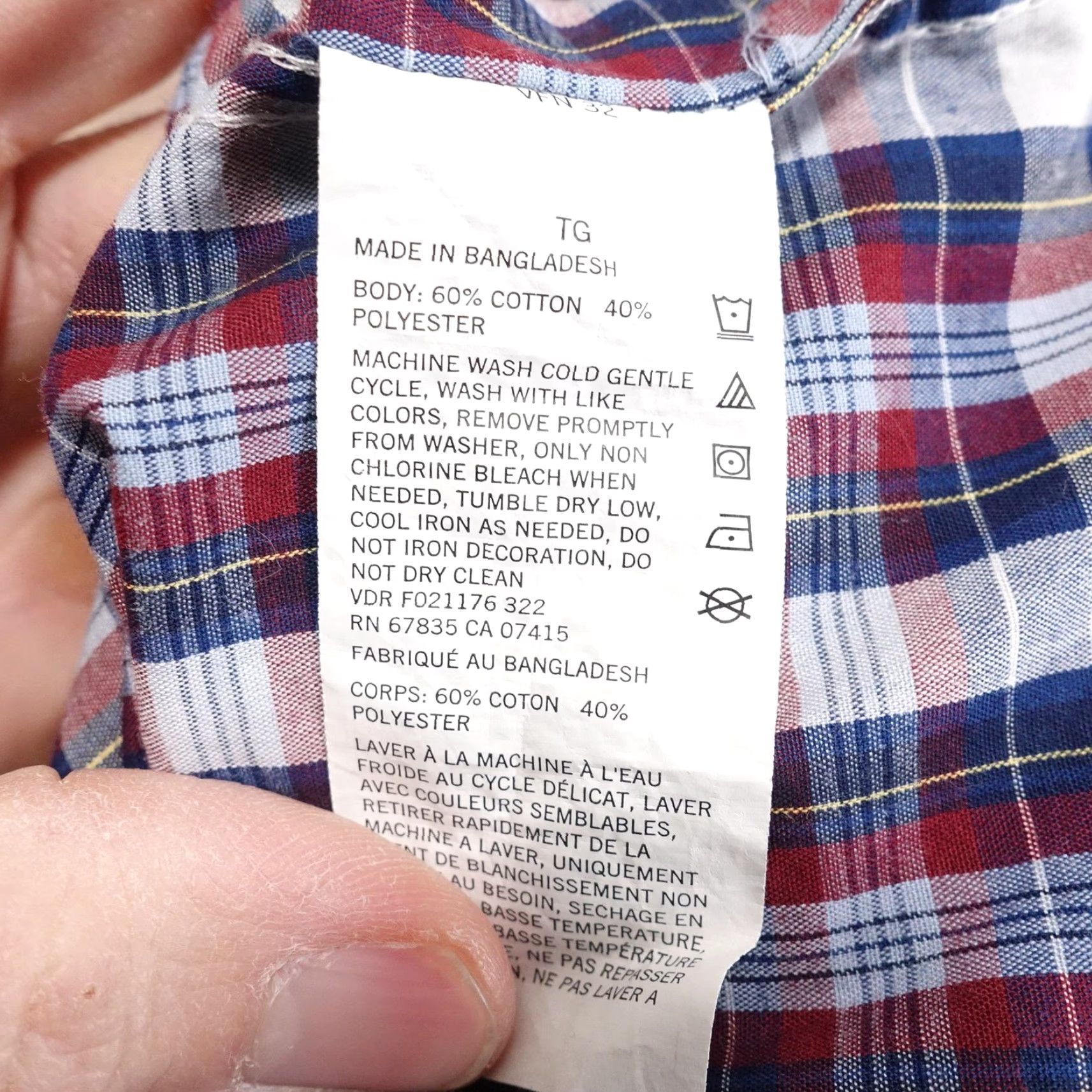 Nautica Nautica Shirt Mens XL Red Blue Plaid Classic Fit Button-Down Long Sleeve Casual Size US XL / EU 56 / 4 - 7 Thumbnail