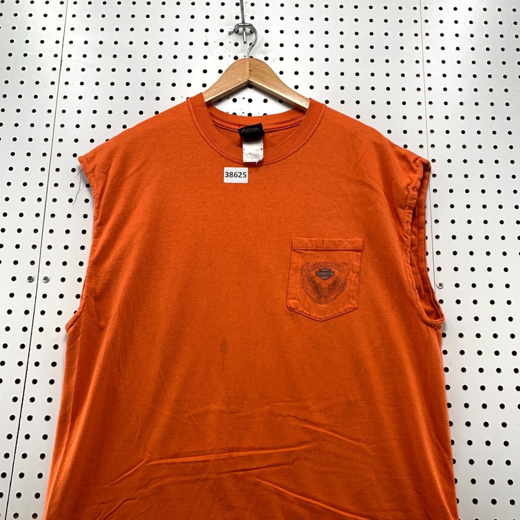 Harley Davidson VINTAGE Harley-Davidson Orange Pocket Shirt Mens XL Sleeveless Memphis 22x29 Orange Pocket Harley-Davidson Mens XL Orange Sleeveless Memphis 22x29 Size US XL / EU 56 / 4 - 3 Thumbnail