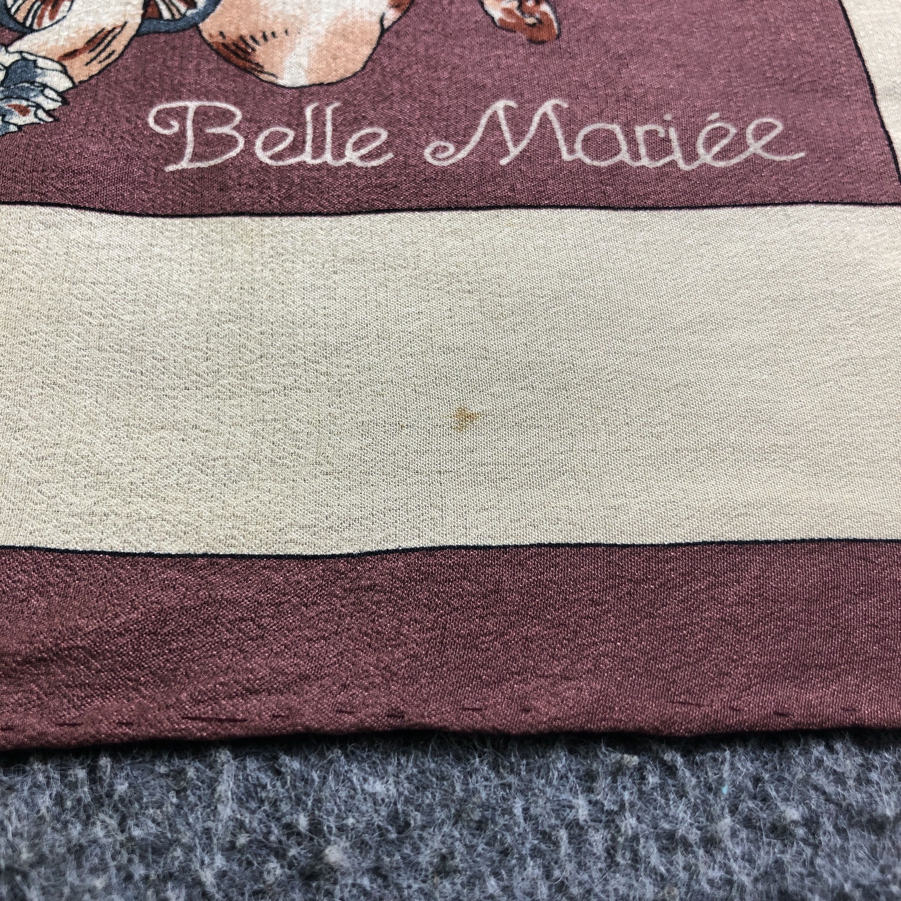 Vintage Belle Mariee Floral Hand Rolled Silk Scarf M968 Size ONE SIZE - 7 Thumbnail
