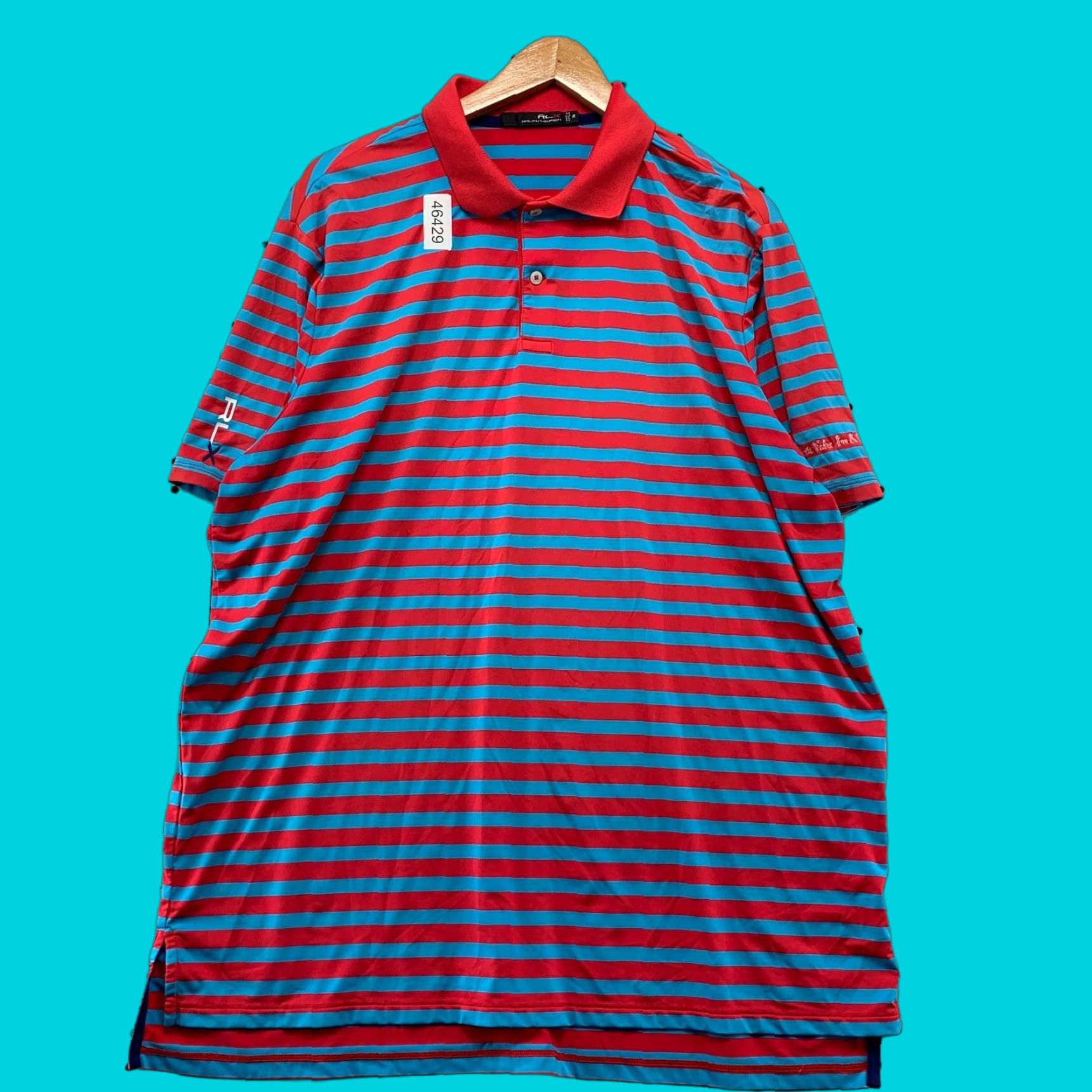 RLX Ralph Lauren RLX Ralph Lauren Polo Shirt Mens XL Blue Striped Golf Performance Wicking Polo Size US XL / EU 56 / 4 - 1 Thumbnail