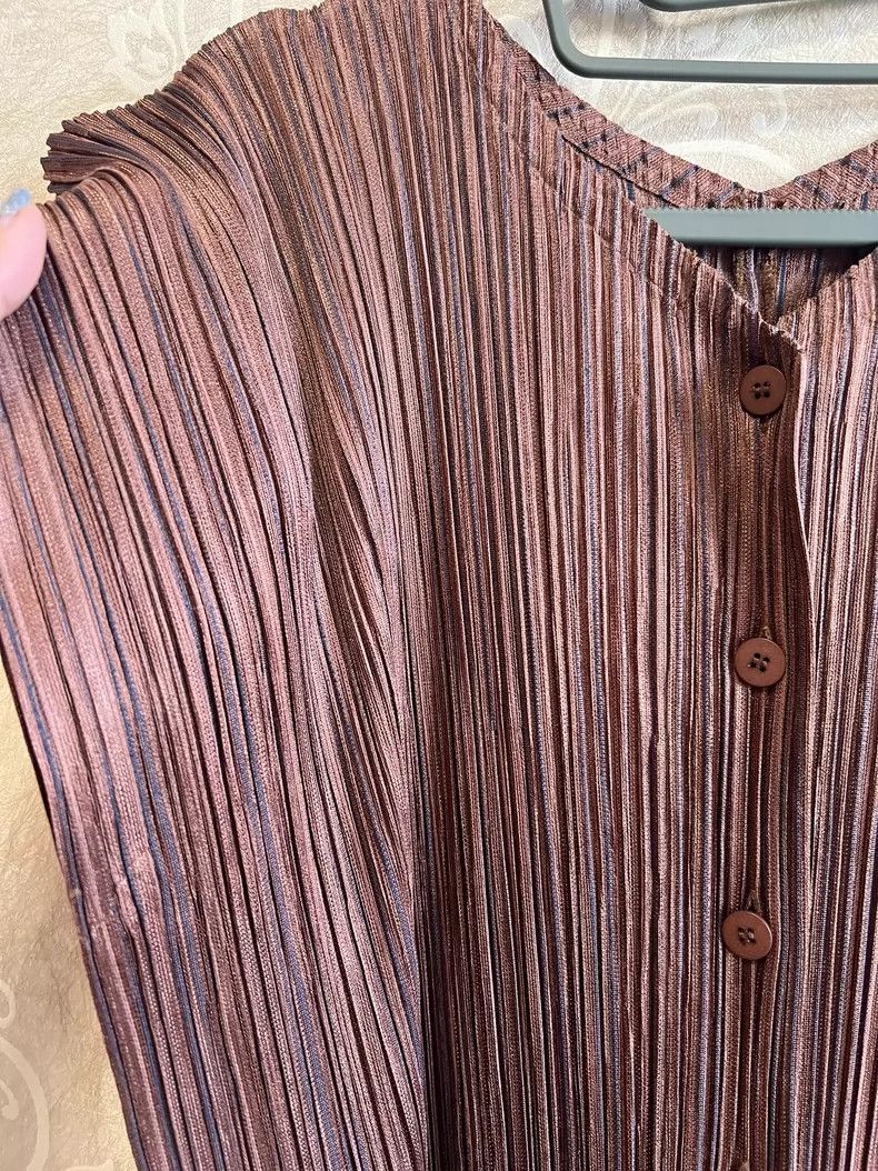 Issey Miyake Issey Miyake size:3 Brown pleated dress Size S / US 4 / IT 40 - 3 Thumbnail