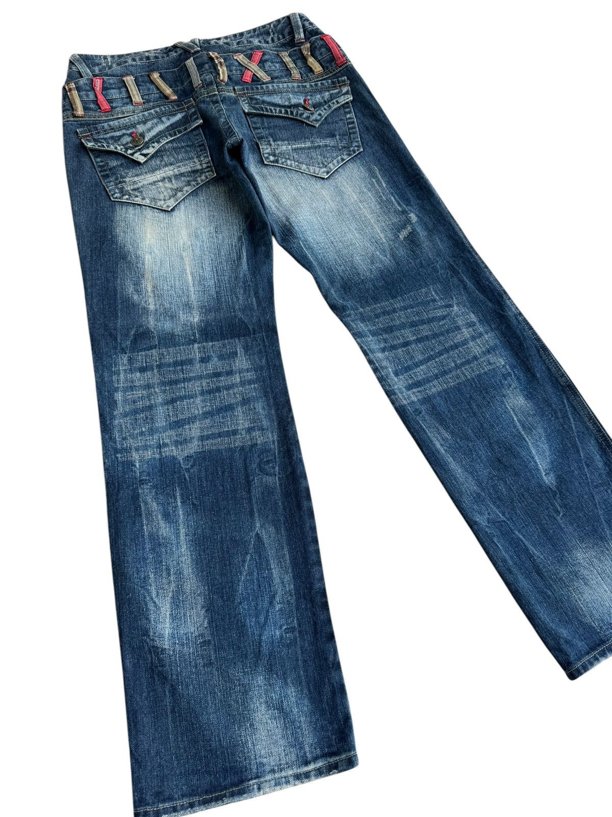 Japanese Brand Vintage Unbranded Distressed Double Waist Denim Jeans Size US 32 / EU 48 - 4 Thumbnail