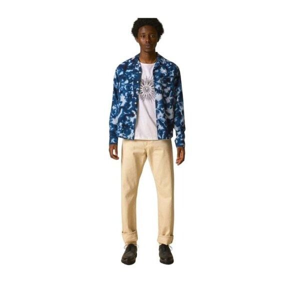 Corridor Corridor Mens Blue Tie Dye Collared Long Sleeve Button Up Sh Size US XL / EU 56 / 4 - 8 Thumbnail