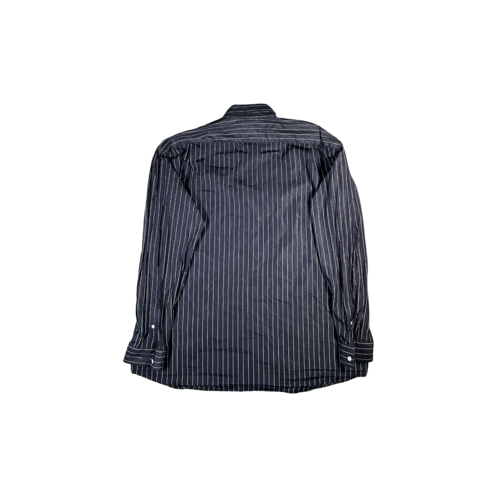 Balenciaga Balenciaga Pin Stripe Chest Logo Button Up Black Shirt Size US L / EU 52-54 / 3 - 2 Thumbnail