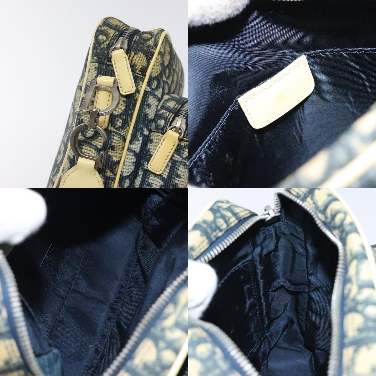 Dior DIOR Trotter Canvas Shoulder Bag Navy Gold Size ONE SIZE - 11 Thumbnail