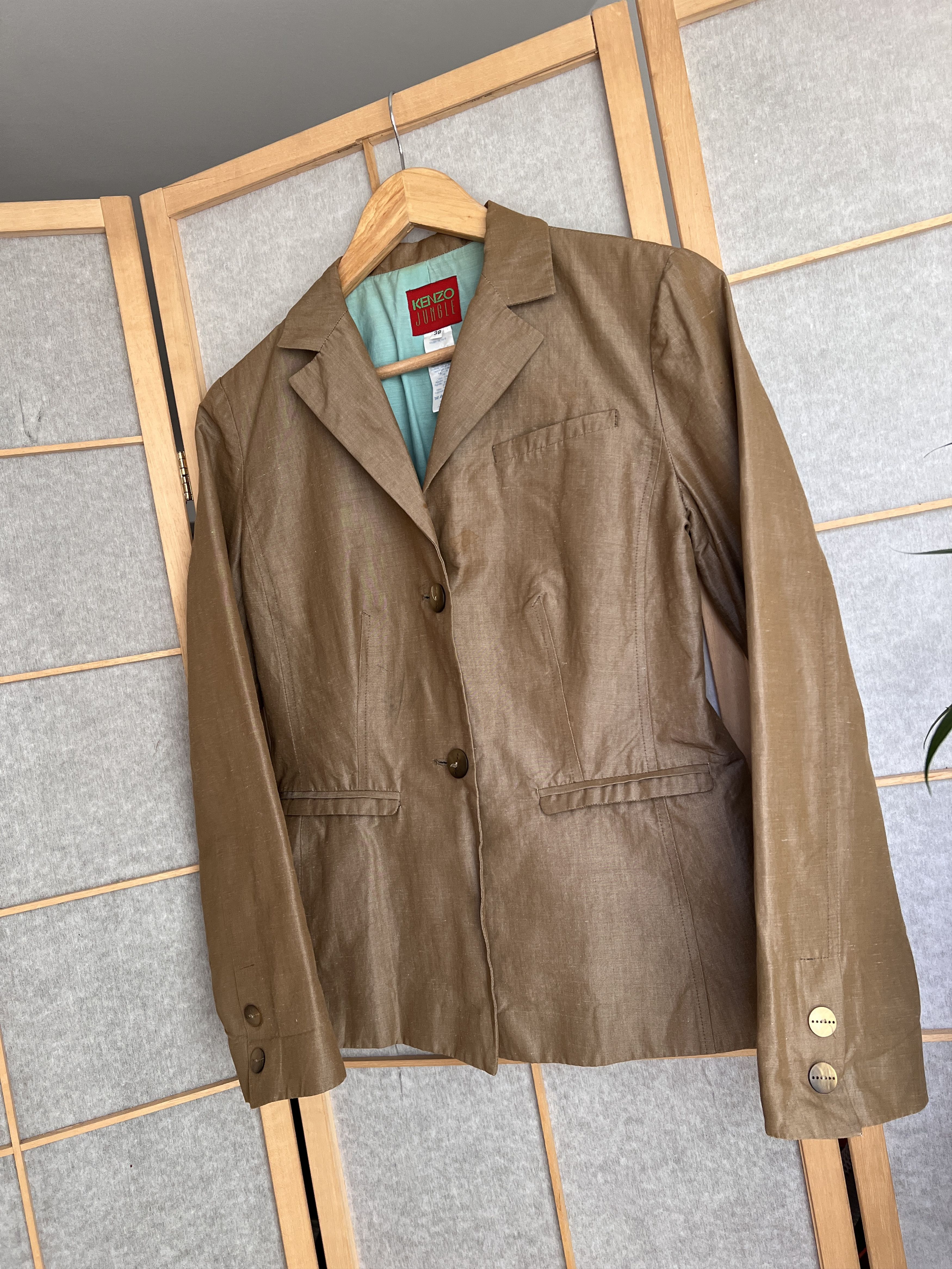 Kenzo Rare! Kenzo Jungle vintage 1990s rami blazer jacket luxury Size M / US 6-8 / IT 42-44 - 1 Thumbnail