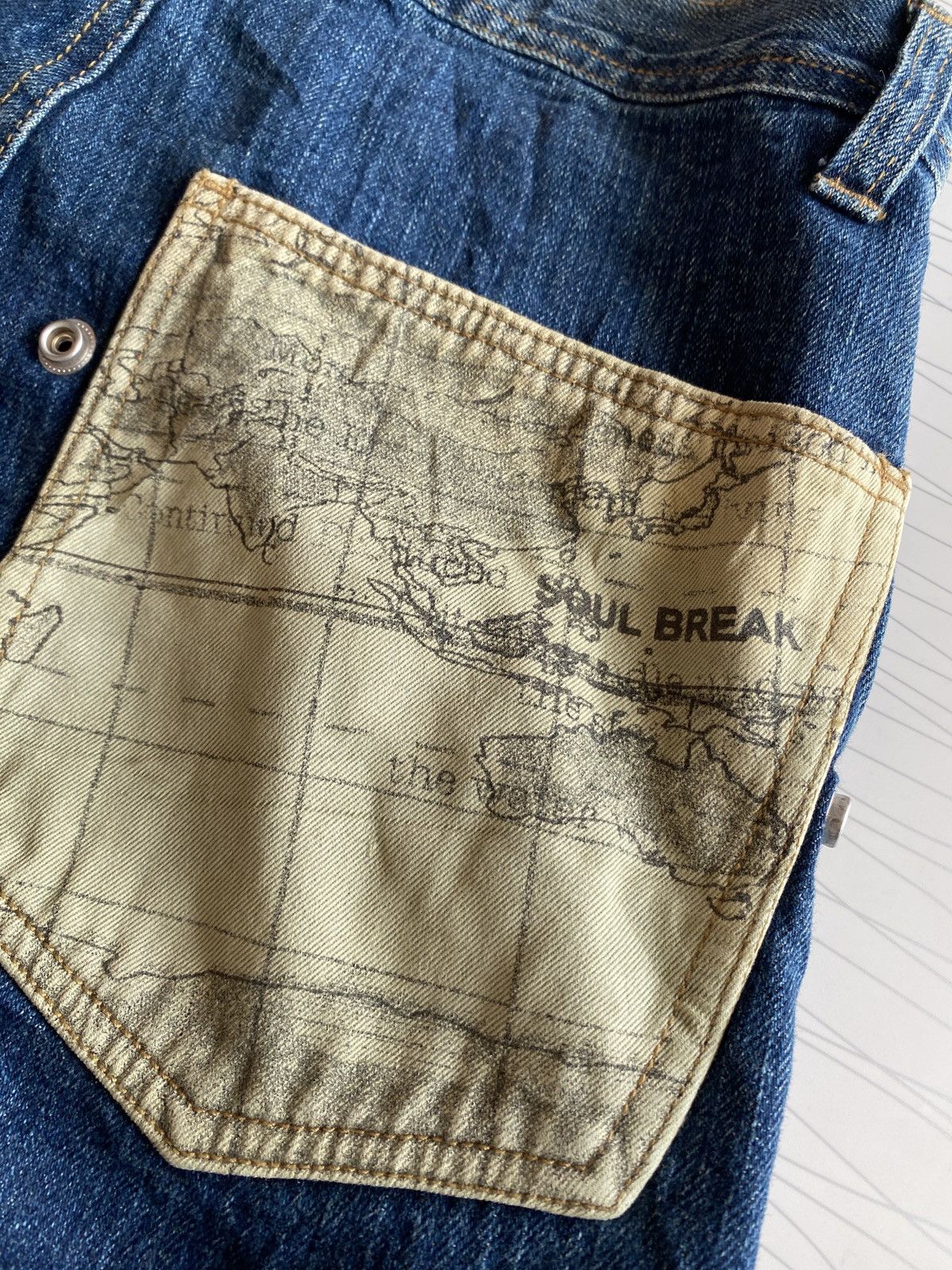 JNCO Vintage Y2K SOUL BREAK Denim Baggy Jeans Buckle Back Size US 30 / EU 46 - 14 Thumbnail