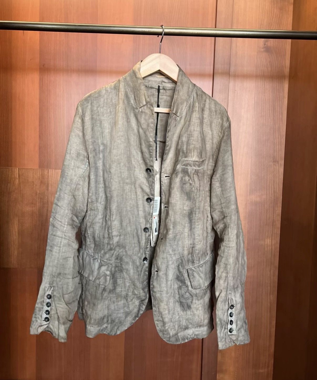 Masnada Masnada 24SS "DRIED CLAY" 100% Linen Pleated Blazer Size US L / EU 52-54 / 3 - 1 Thumbnail
