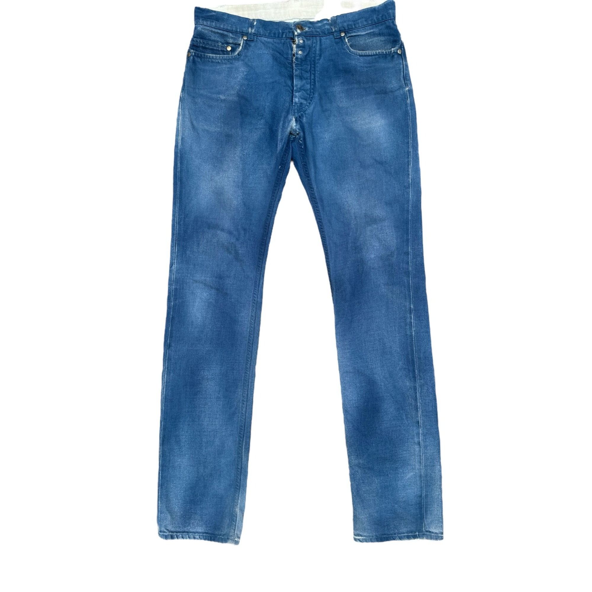 Maison Margiela Vintage Blue Painted Denim Jeans Size US 30 / EU 46 - 1 Thumbnail